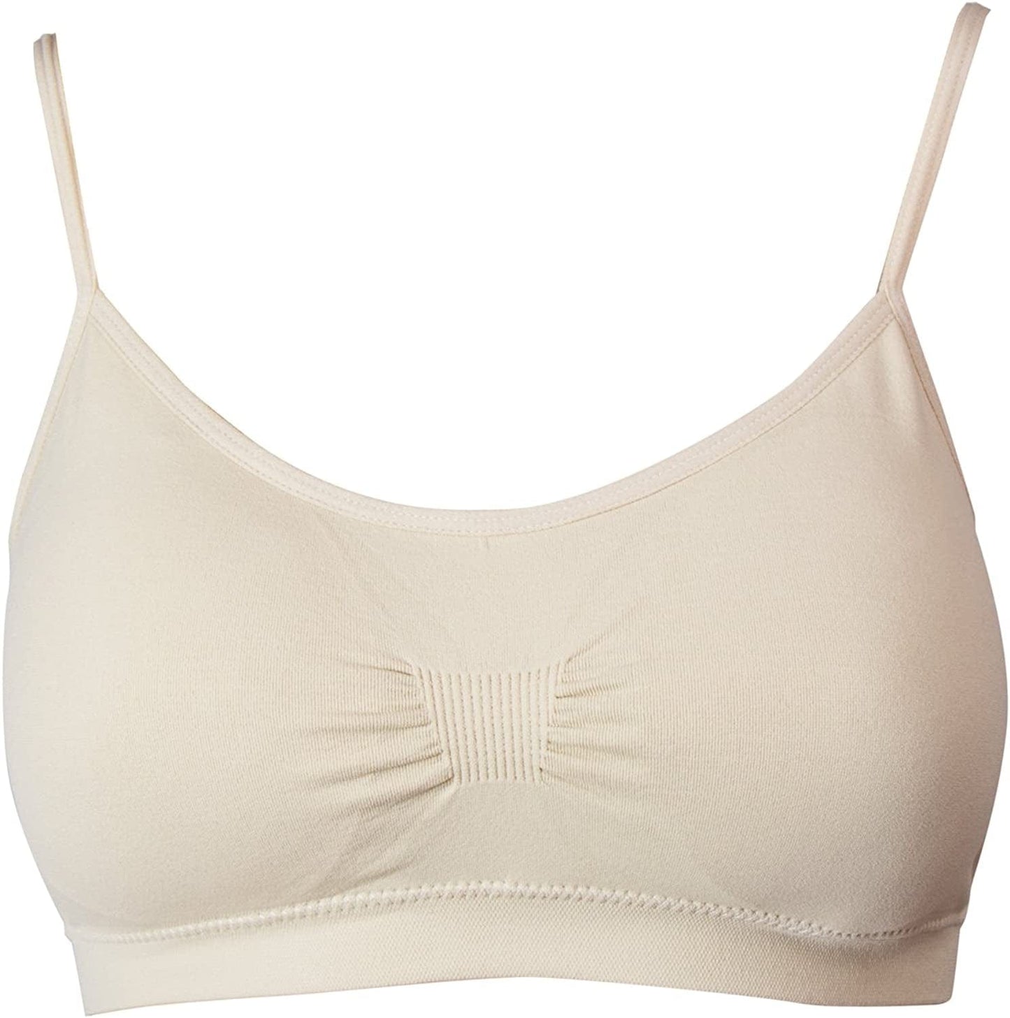 Red Bene Women'S Seamless Padded Wirefree Comfort Bra Bralette Nude / Medium
