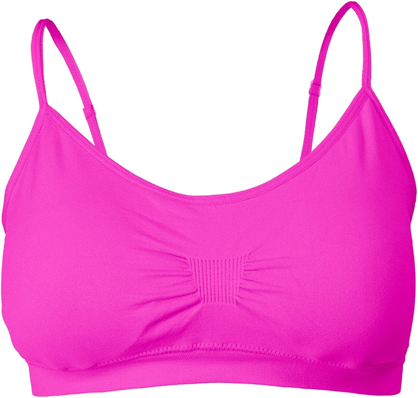 Red Bene Women'S Seamless Padded Wirefree Comfort Bra Bralette Fuchsia / Medium