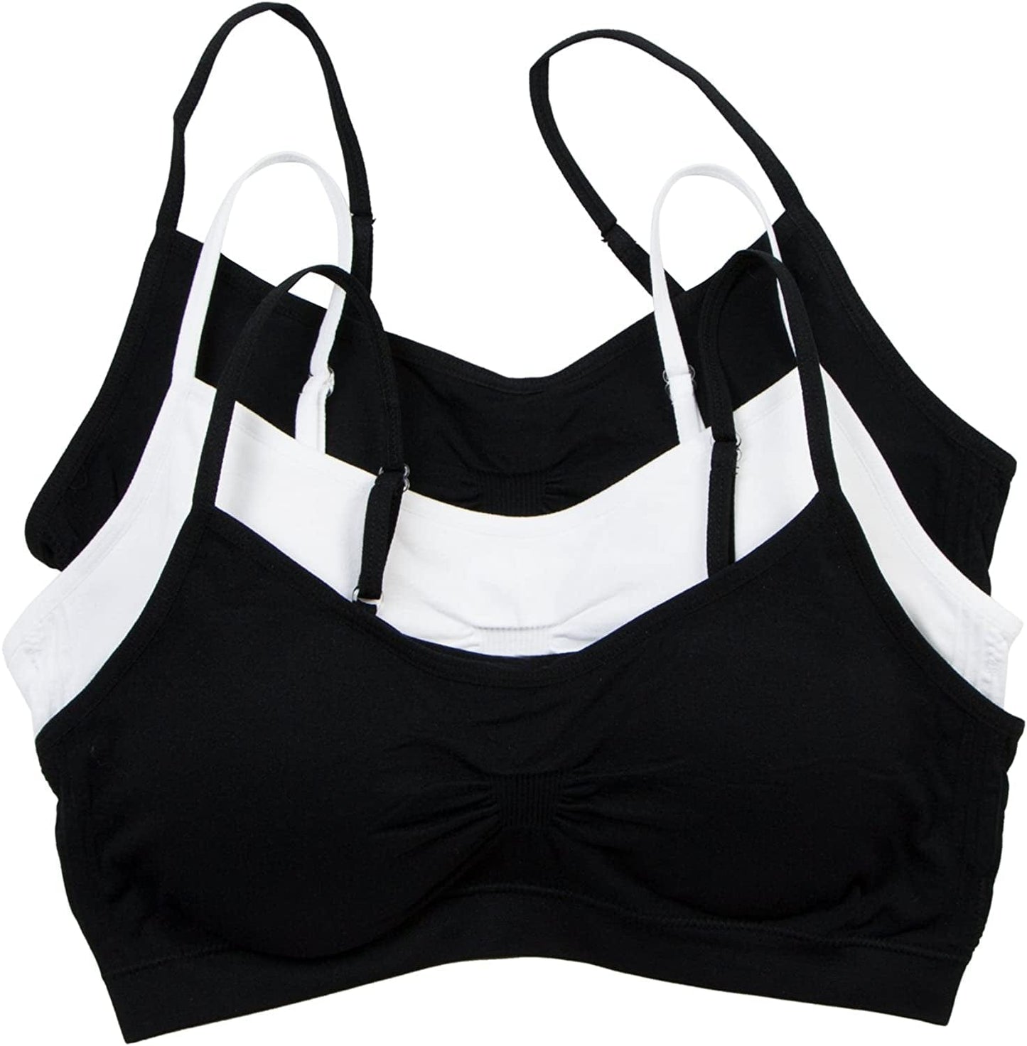 Red Bene Women'S Seamless Padded Wirefree Comfort Bra Bralette 2 Black-1 White / Medium