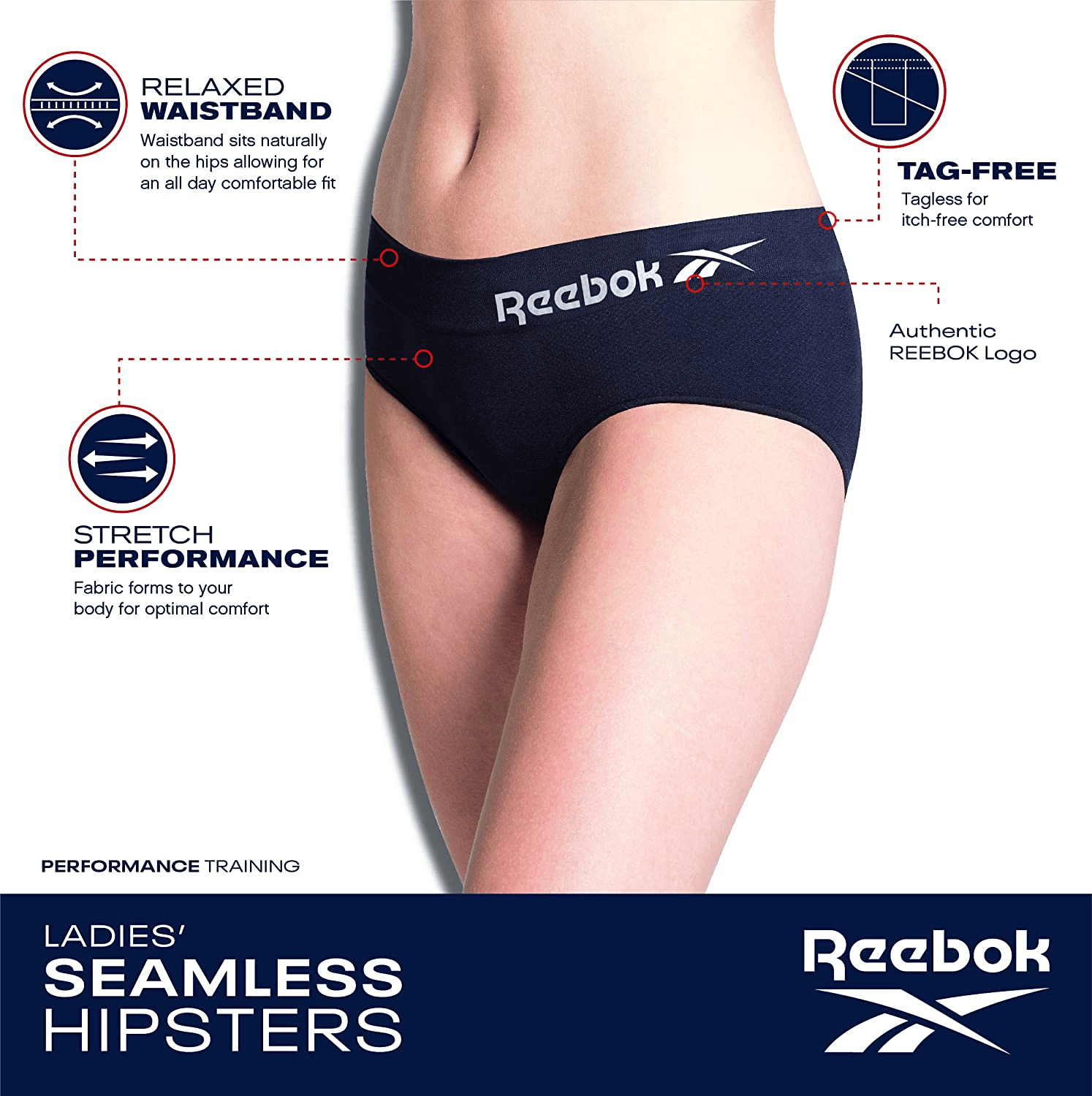 Reebok Women'S Underwear - Seamless Hipster Briefs (5 Pack) Apparel & Accessories > Clothing > Underwear & Socks > Underwear Reebok