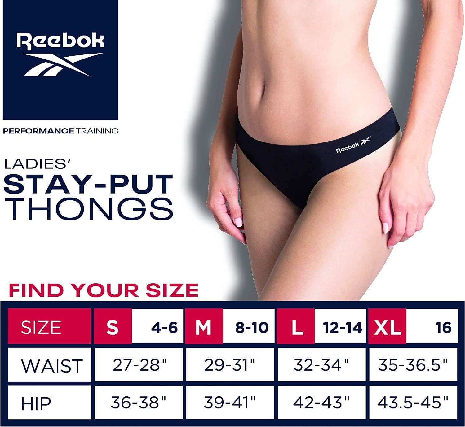 Reebok Women'S Underwear - Seamless Thong (4 Pack)