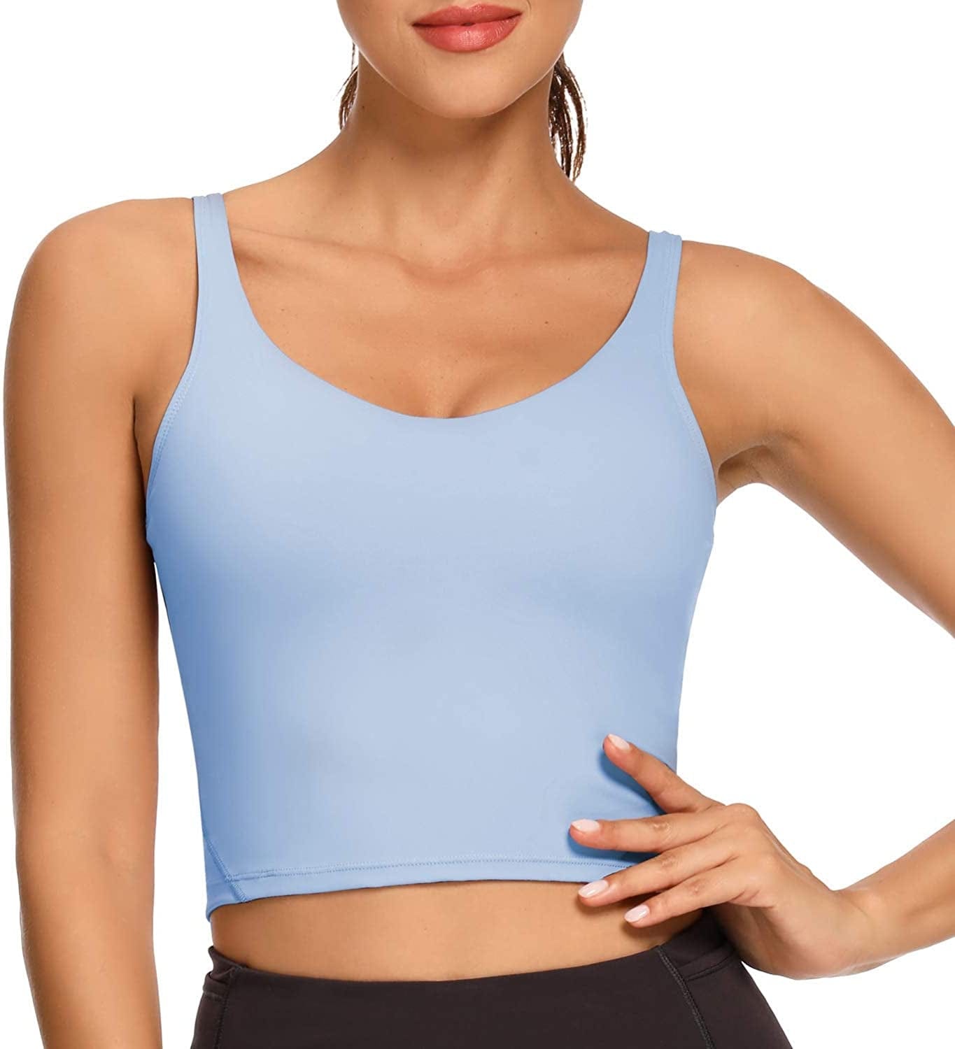 REKITA Workout Crop Tops for Women Athletic Tank Tops with Built in Bra Supportive Sports Bra