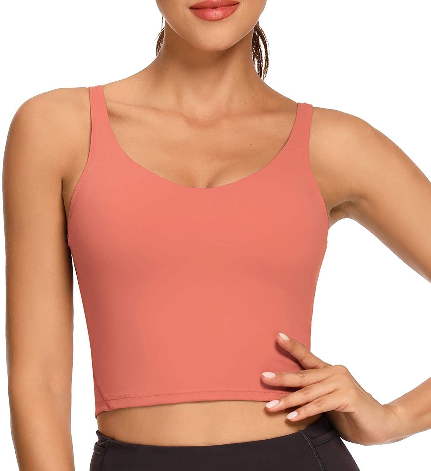 REKITA Workout Crop Tops for Women Athletic Tank Tops with Built in Bra Supportive Sports Bra