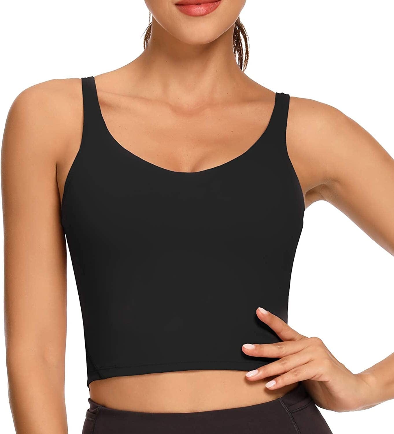 REKITA Workout Crop Tops for Women Athletic Tank Tops with Built in Bra Supportive Sports Bra
