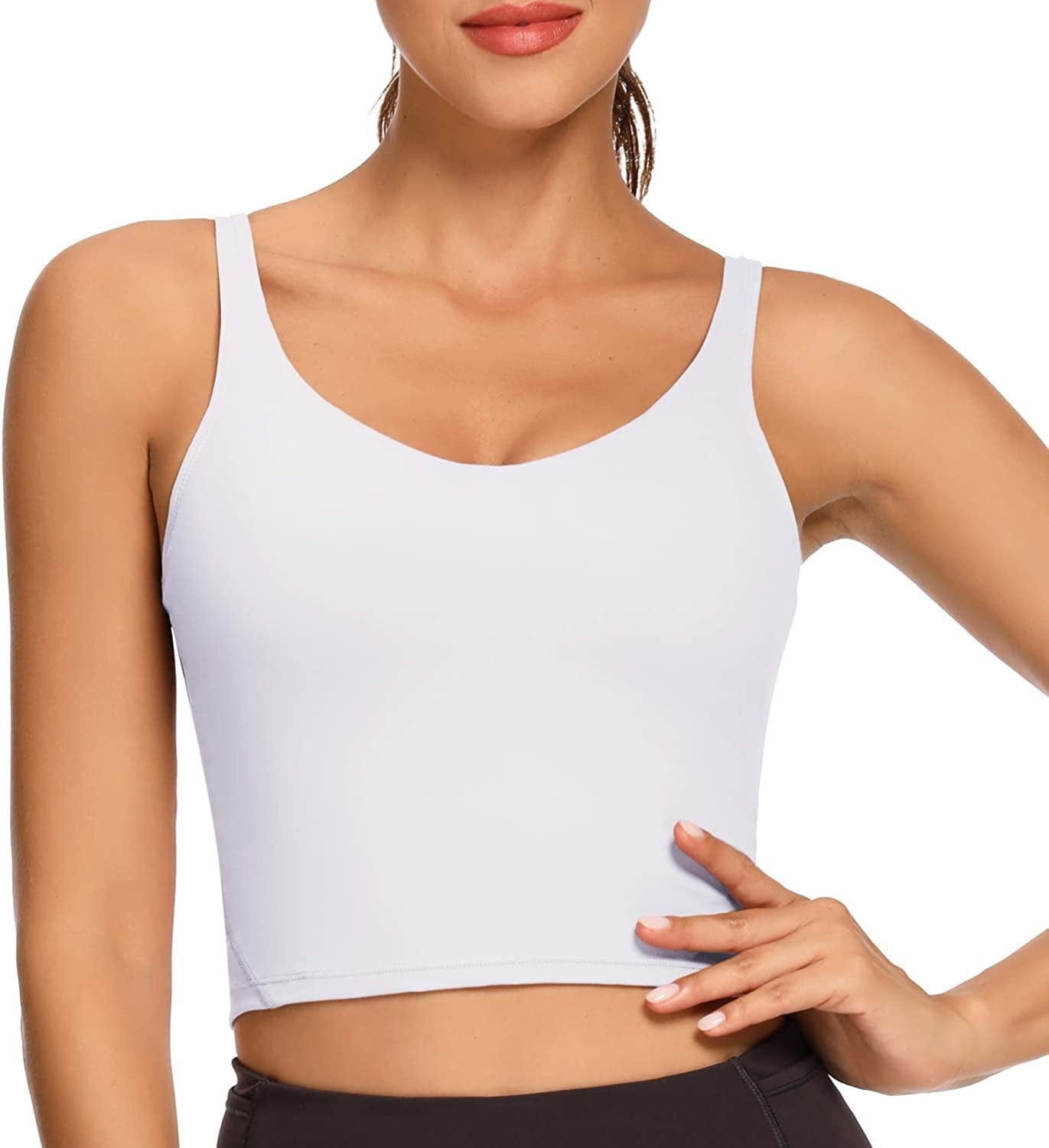 REKITA Workout Crop Tops for Women Athletic Tank Tops with Built in Bra Supportive Sports Bra
