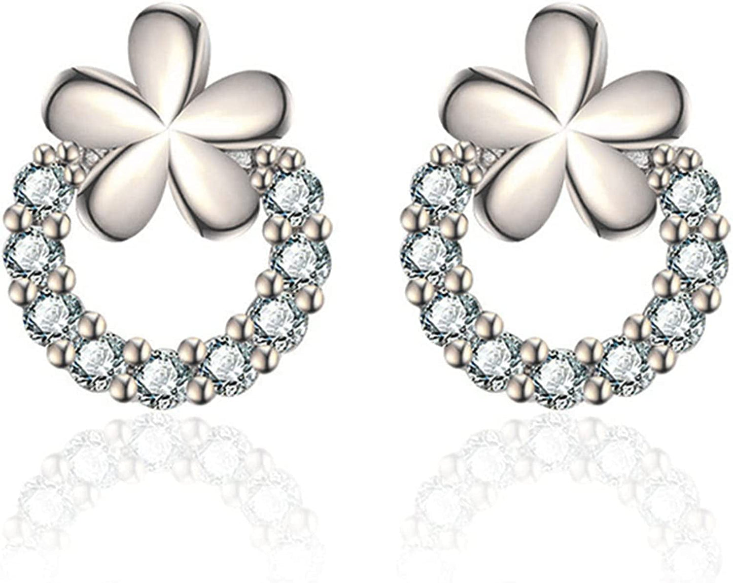 Retro Stud S925 Silver Needle Stud Earrings Niche Temperament Earrings Trendy Light Luxury Fashion Female Retro Exquisite Earrings Gold 1 Pair Silver Flower Stud / One Size