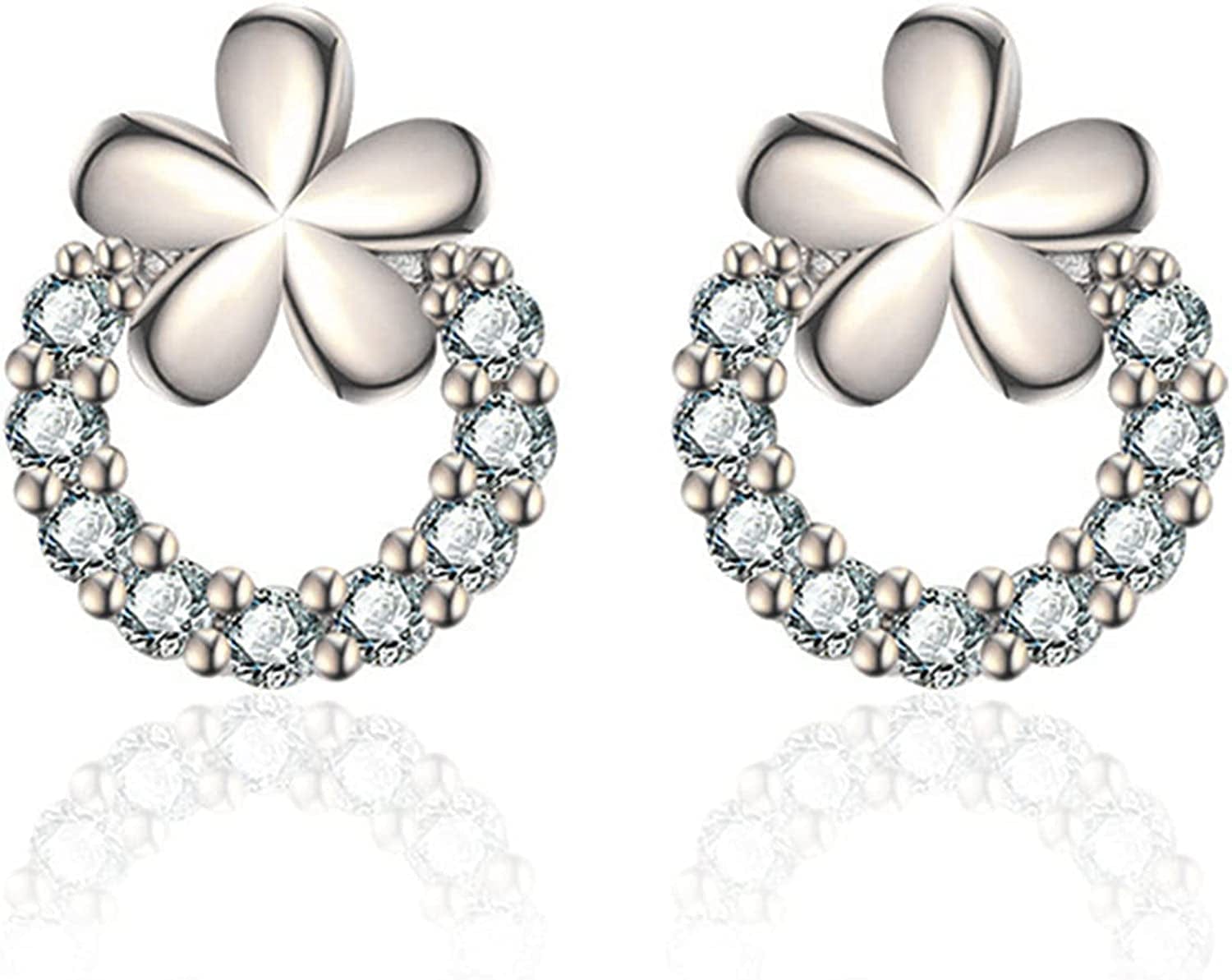 Retro Stud S925 Silver Needle Stud Earrings Niche Temperament Earrings Trendy Light Luxury Fashion Female Retro Exquisite Earrings Gold 1 Pair Silver Flower Stud / One Size