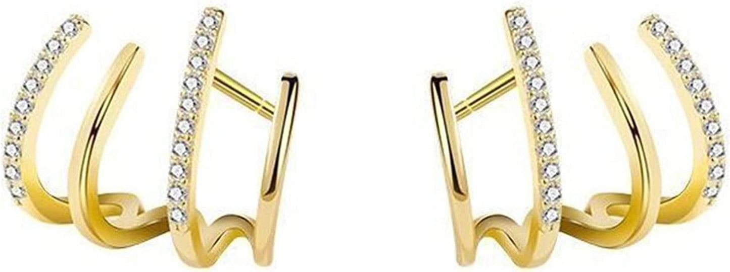Retro Stud S925 Silver Needle Stud Earrings Niche Temperament Earrings Trendy Light Luxury Fashion Female Retro Exquisite Earrings Gold 1 Pair Multicolor / One Size