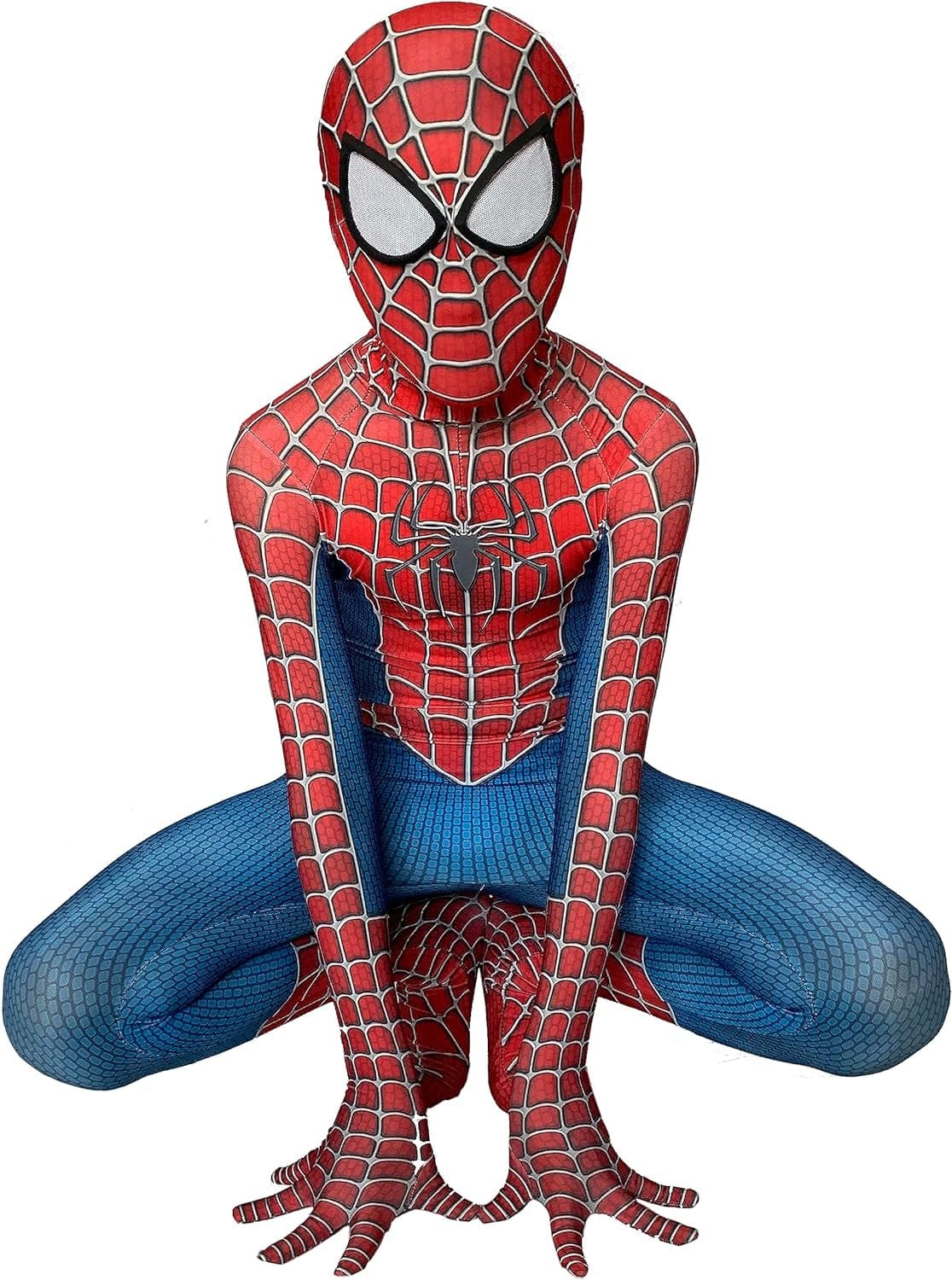 Riekinc Superhero Jumpsuit Boys Bodysuit Halloween Cosplay Costumes Blue / Kids-Xl(Height:53-57Inch)