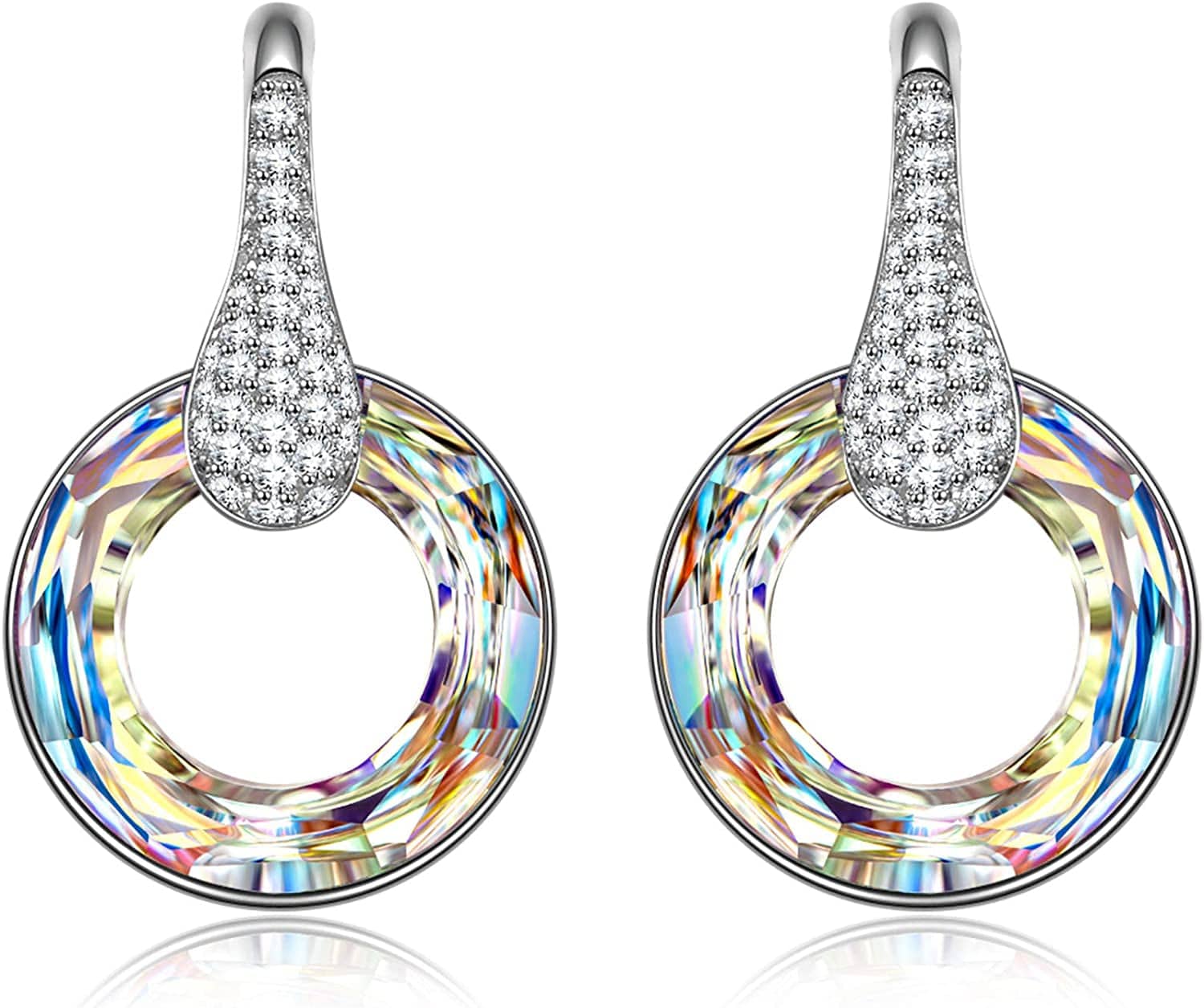 "Rise from the Ashes" Phoenix Earrings, Sterling Silver Dangle Earrings with Crystals from Austria, Packaged with Jewelry Box, Christmas Gifts Birthday Gifts for Women, Symbol of Luck and Renewal Sterling Silver