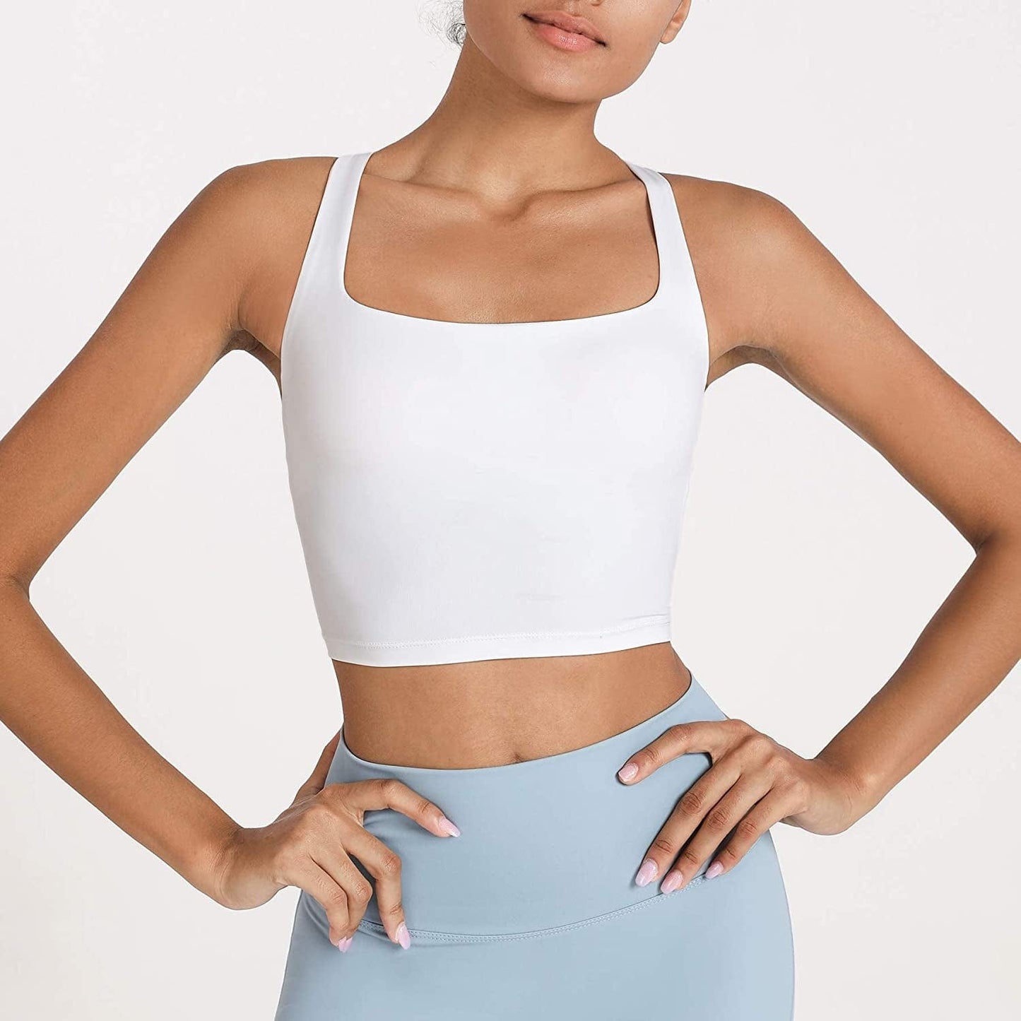 Romansong Strappy Yoga Sports Bras for Women Padded Criss-Cross Back Tank Tops