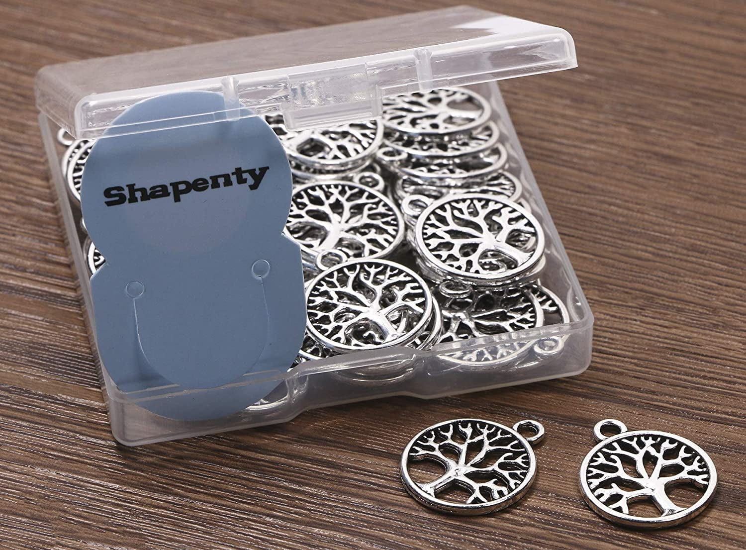 round Metal Tree of Life Charms Pendants Beads Bulk Jewelry Findings Making Accessory for DIY Craft Bracelet Necklace Earring Keychain, 50PCS (Antique Silver)