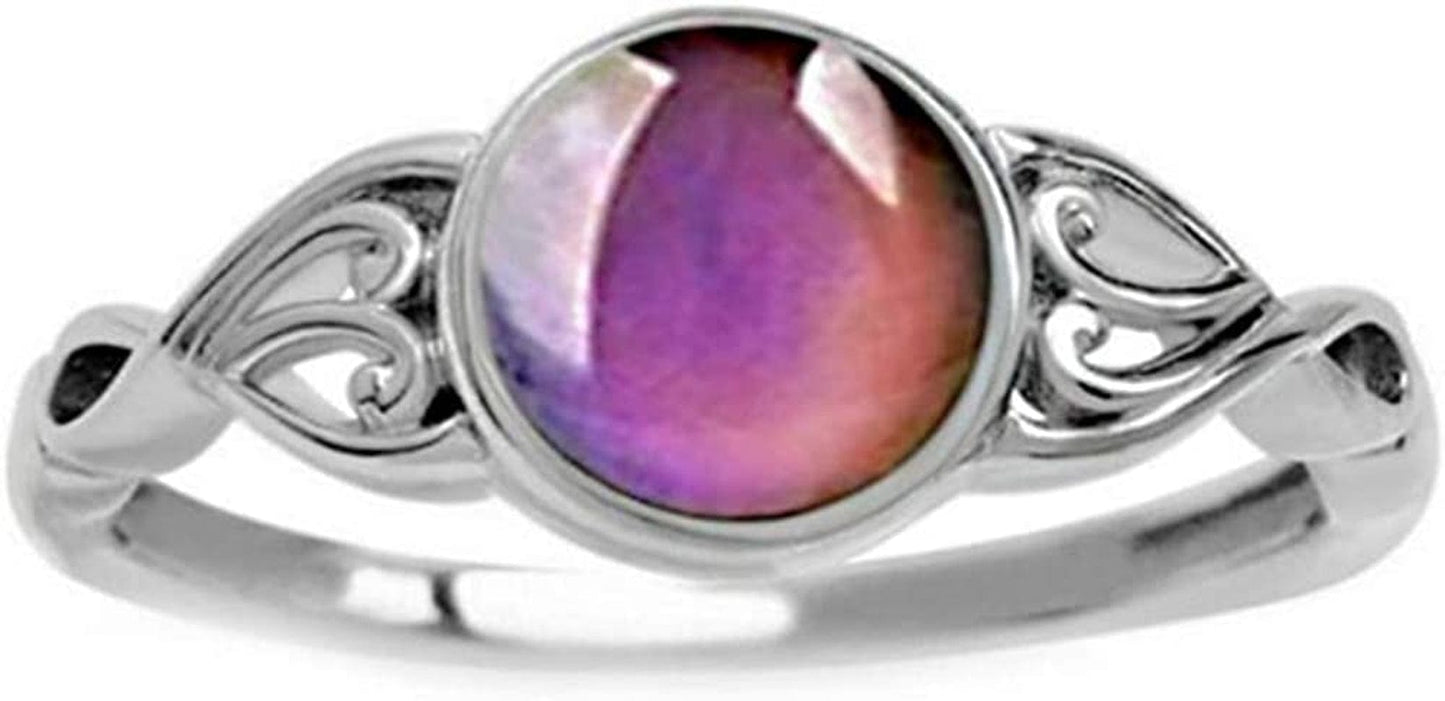 Round Shape Simulated Moon Stone Color Changing Mood Ring