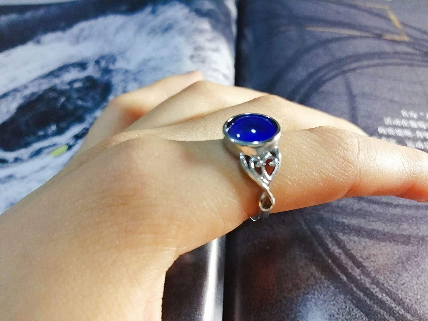 Round Shape Simulated Moon Stone Color Changing Mood Ring