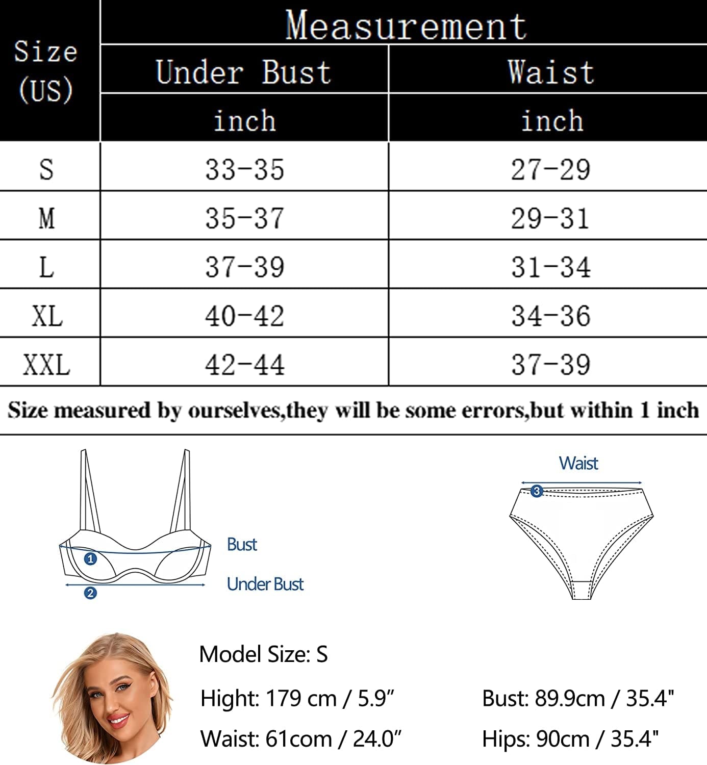 RSLOVE Women Lingerie Set with Garter Belt 3 Piece Lace Strappy Bra and Panty Set Babydoll Bodysuit