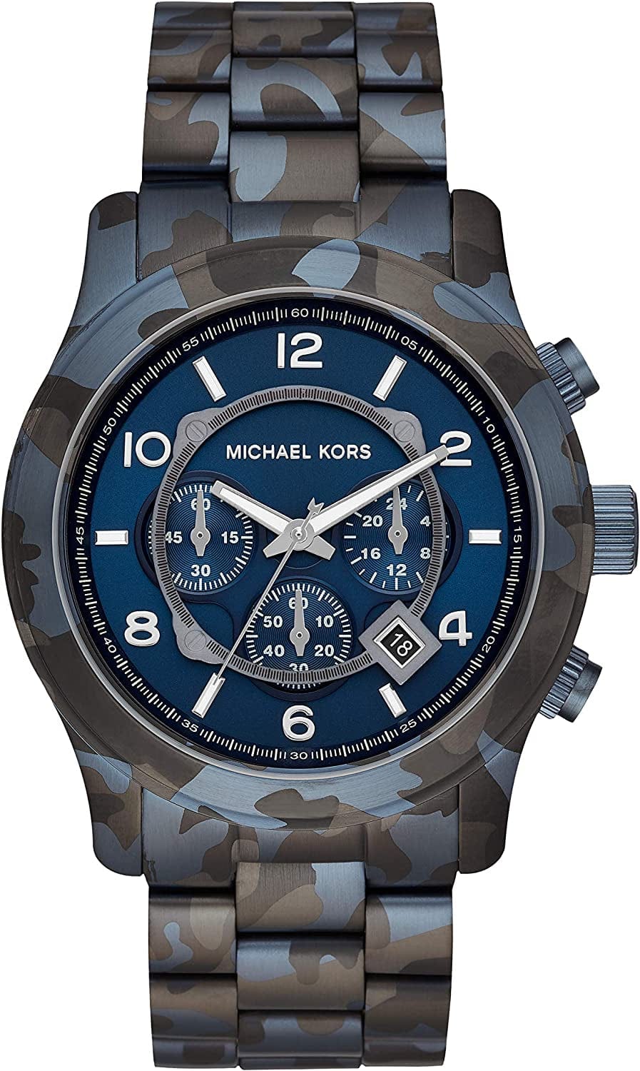 Runway Chronograph Stainless Steel Watch Blue Camo
