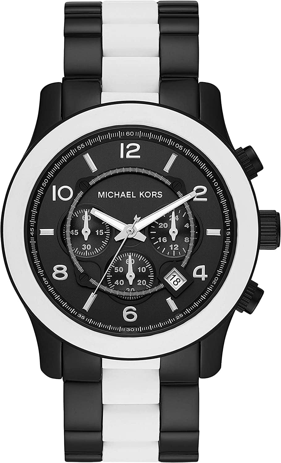 Runway Chronograph Stainless Steel Watch Black/White