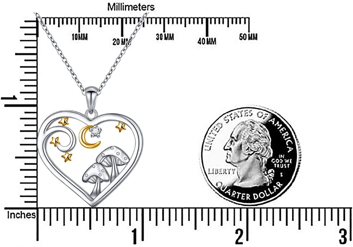S925 Sterling Silver Heart Love Jewelry Mushroom Frog House Lizard Crane Pendant Necklace for Women