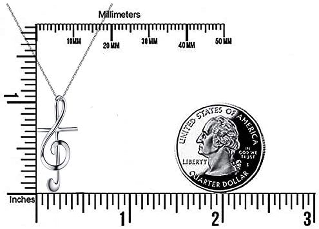 S925 Sterling Silver Music Note Dainty Faith Cross Necklace for Women Jewelry