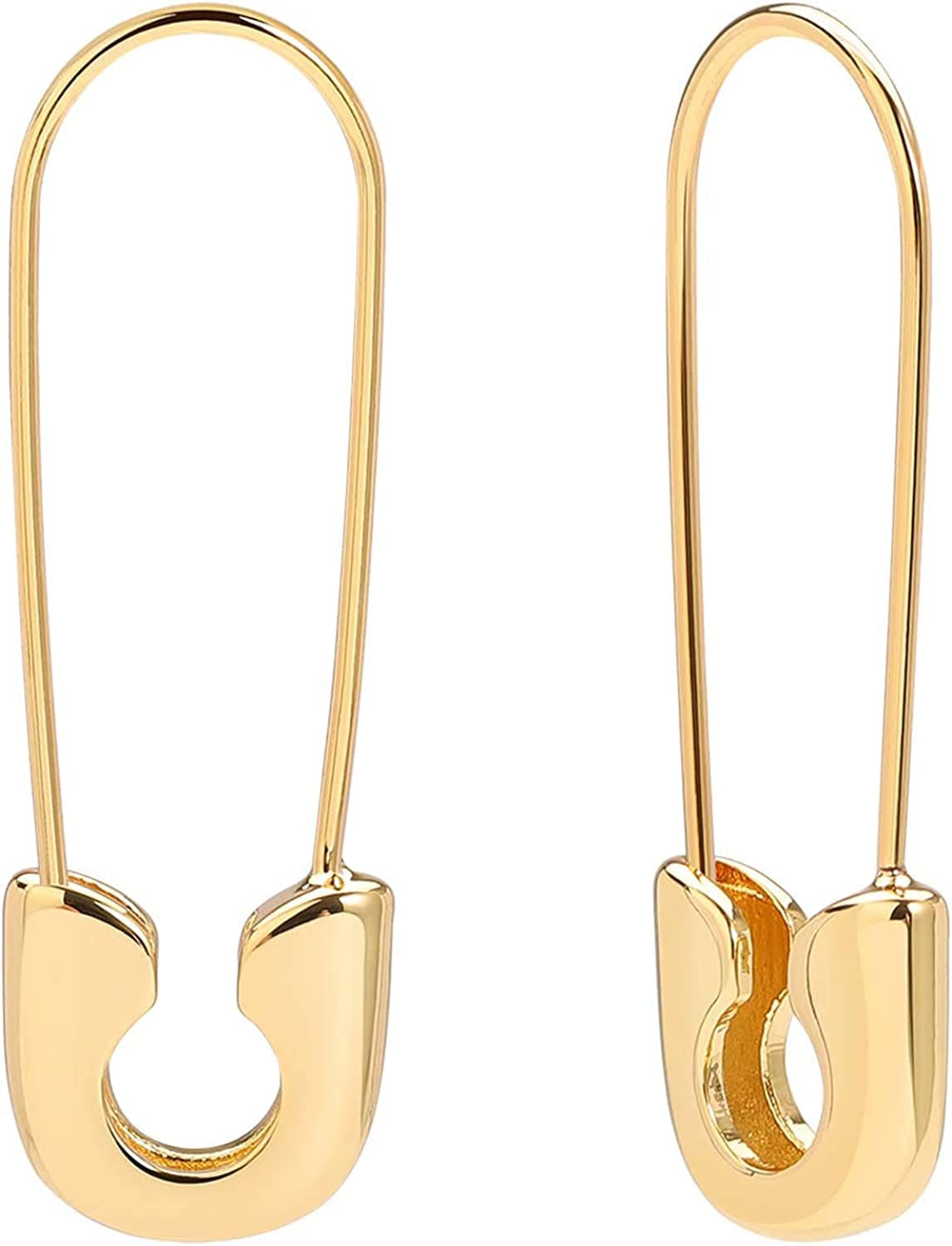 Safety Pin Earrings for Women 14K Gold Silver Pin Earrings Jewelry for Girls 03 Gold-Classic