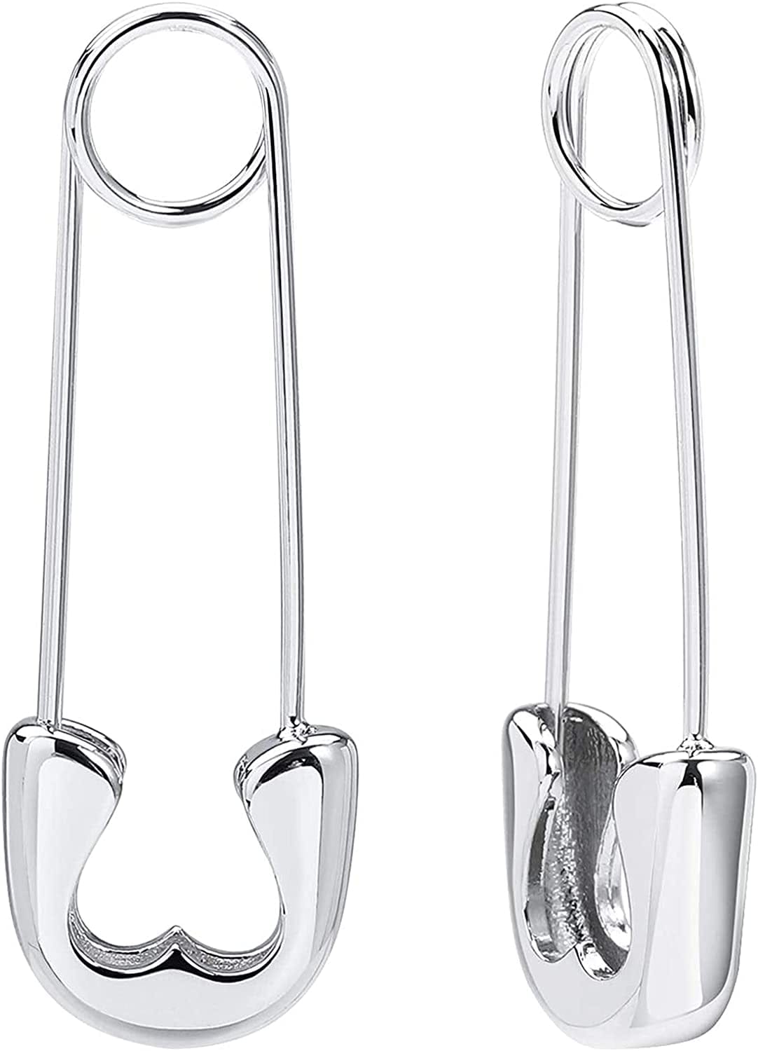 Safety Pin Earrings for Women 14K Gold Silver Pin Earrings Jewelry for Girls 02 Silver Safety Pin