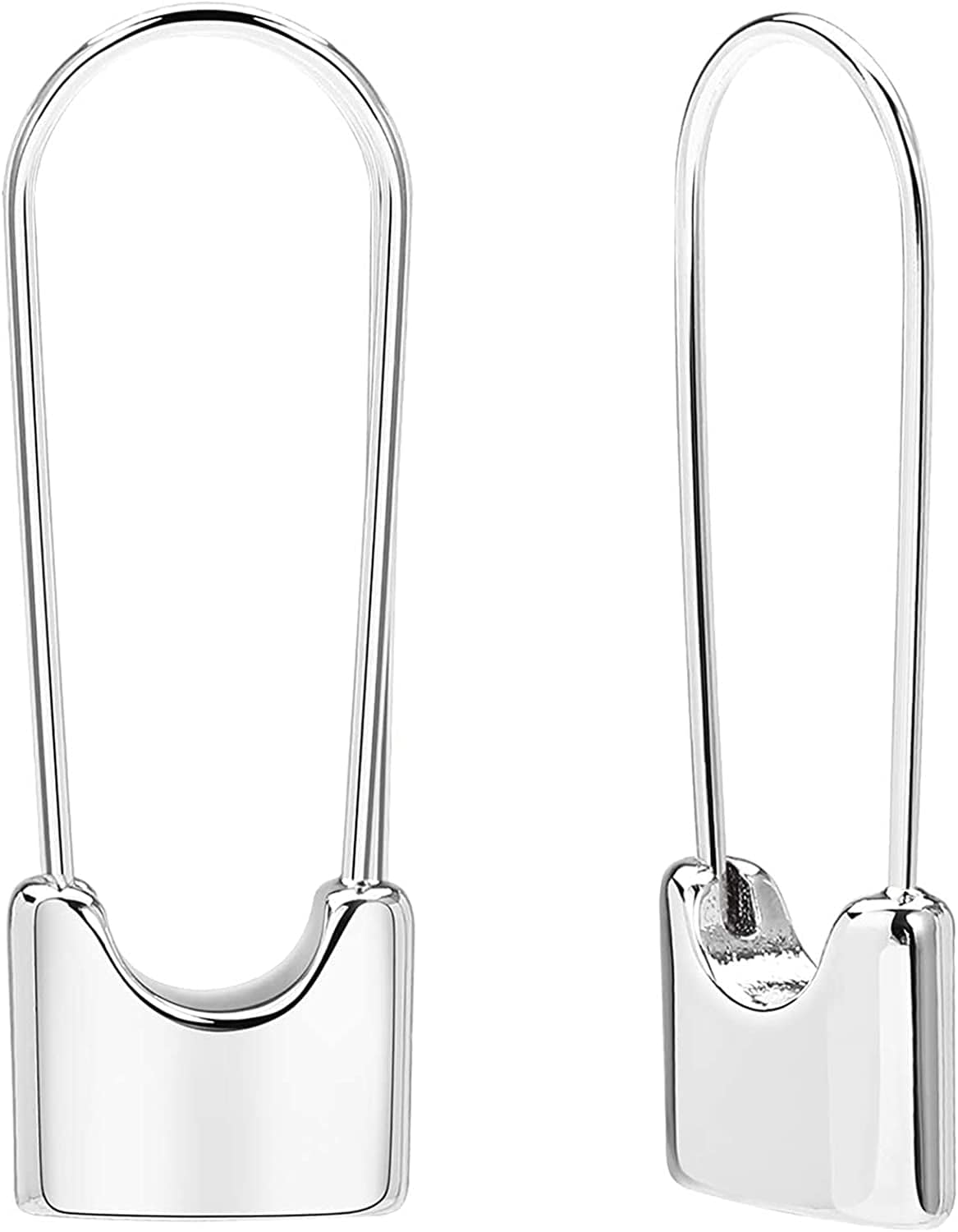 Safety Pin Earrings for Women 14K Gold Silver Pin Earrings Jewelry for Girls 08 Silver Lock