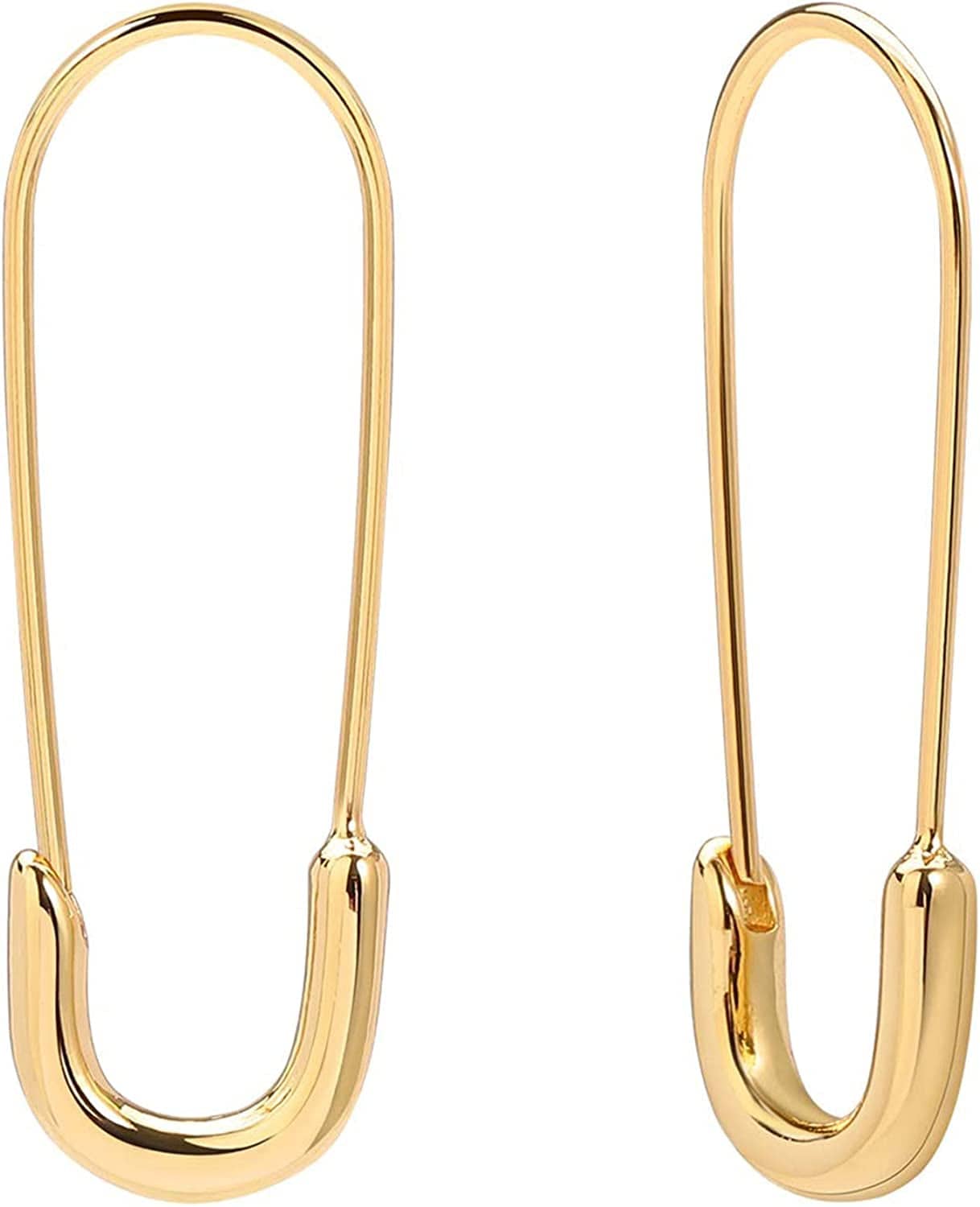 Safety Pin Earrings for Women 14K Gold Silver Pin Earrings Jewelry for Girls 05 Gold-minimalist