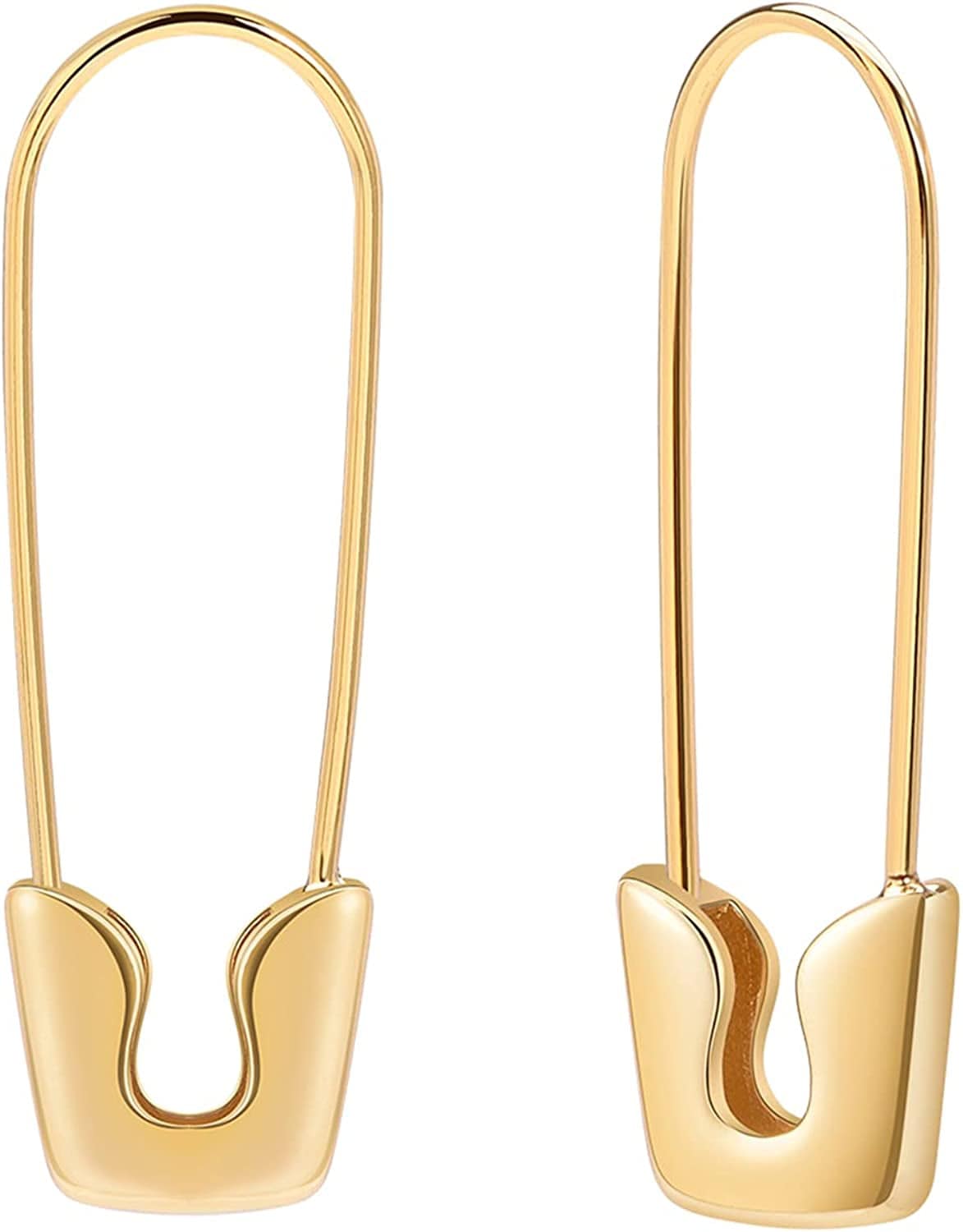 Safety Pin Earrings for Women 14K Gold Silver Pin Earrings Jewelry for Girls 09 Gold Pin