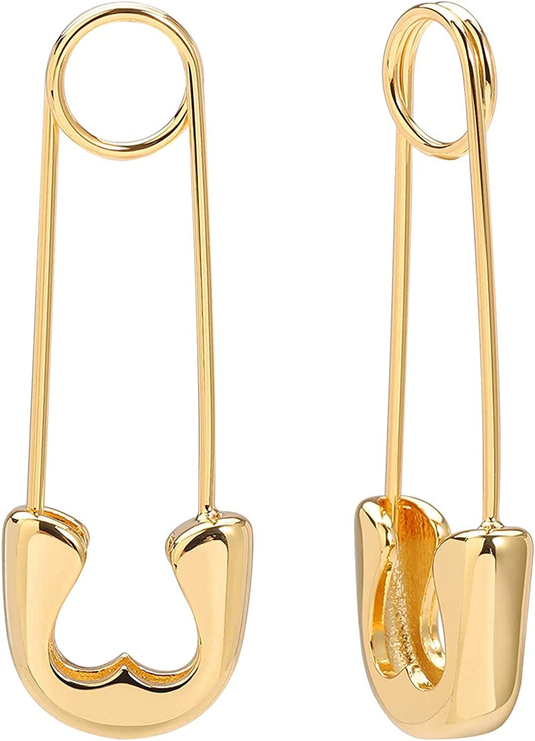Safety Pin Earrings for Women 14K Gold Silver Pin Earrings Jewelry for Girls 01 Gold Safety Pin