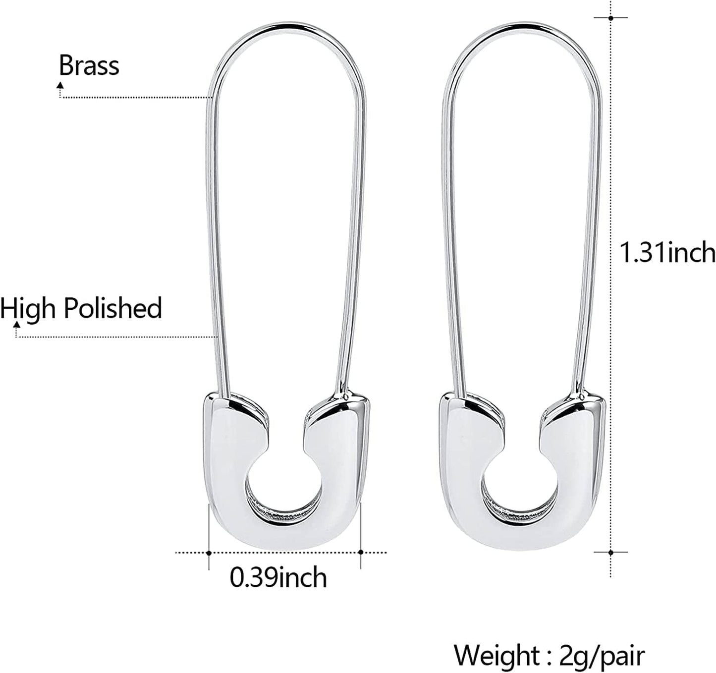 Safety Pin Earrings for Women 14K Gold Silver Pin Earrings Jewelry for Girls