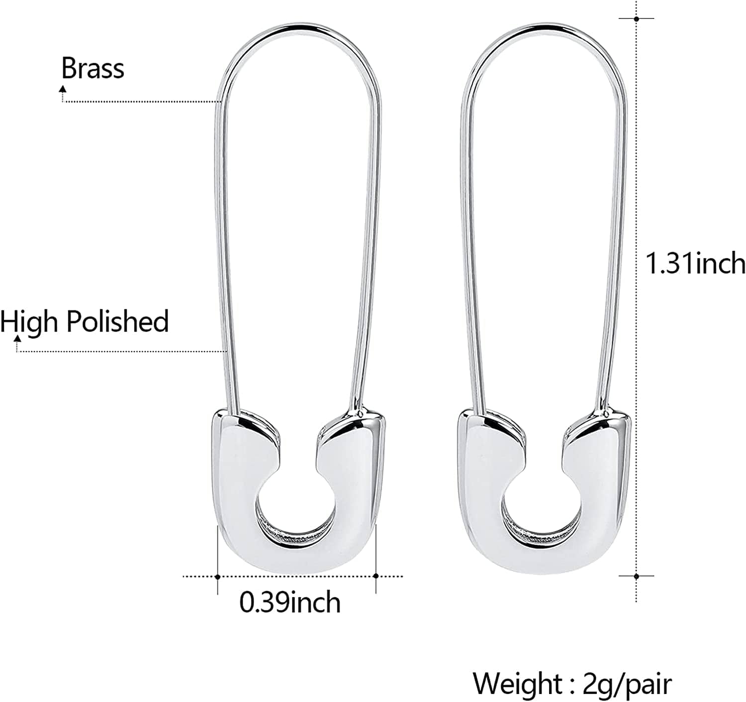 Safety Pin Earrings for Women 14K Gold Silver Pin Earrings Jewelry for Girls