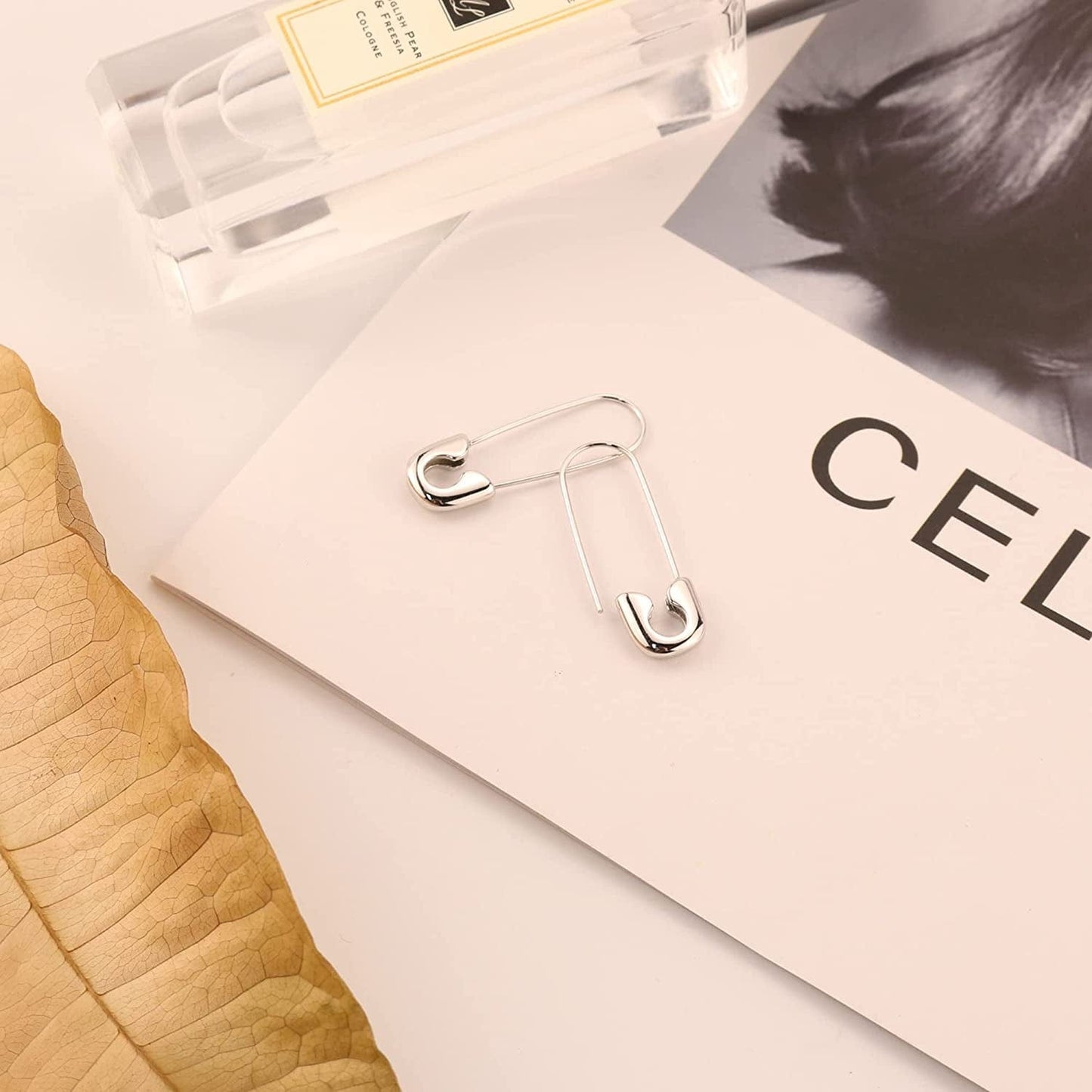 Safety Pin Earrings for Women 14K Gold Silver Pin Earrings Jewelry for Girls