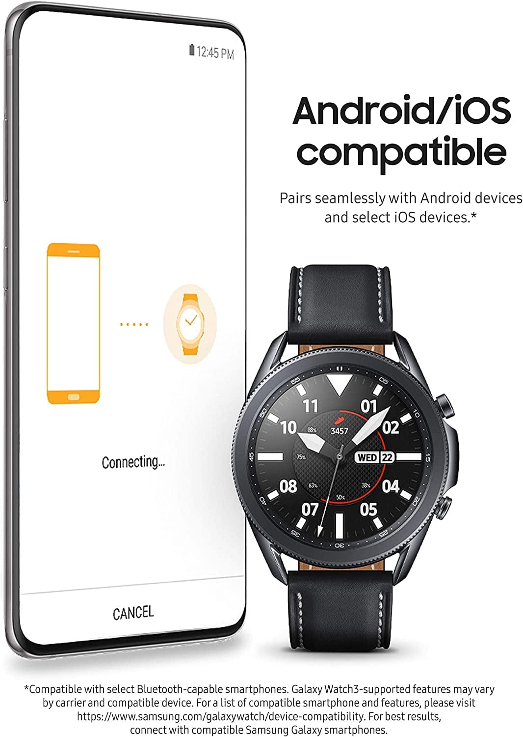SAMSUNG Galaxy Smart Watch 3 (45Mm, Mystic Black) (Renewed)