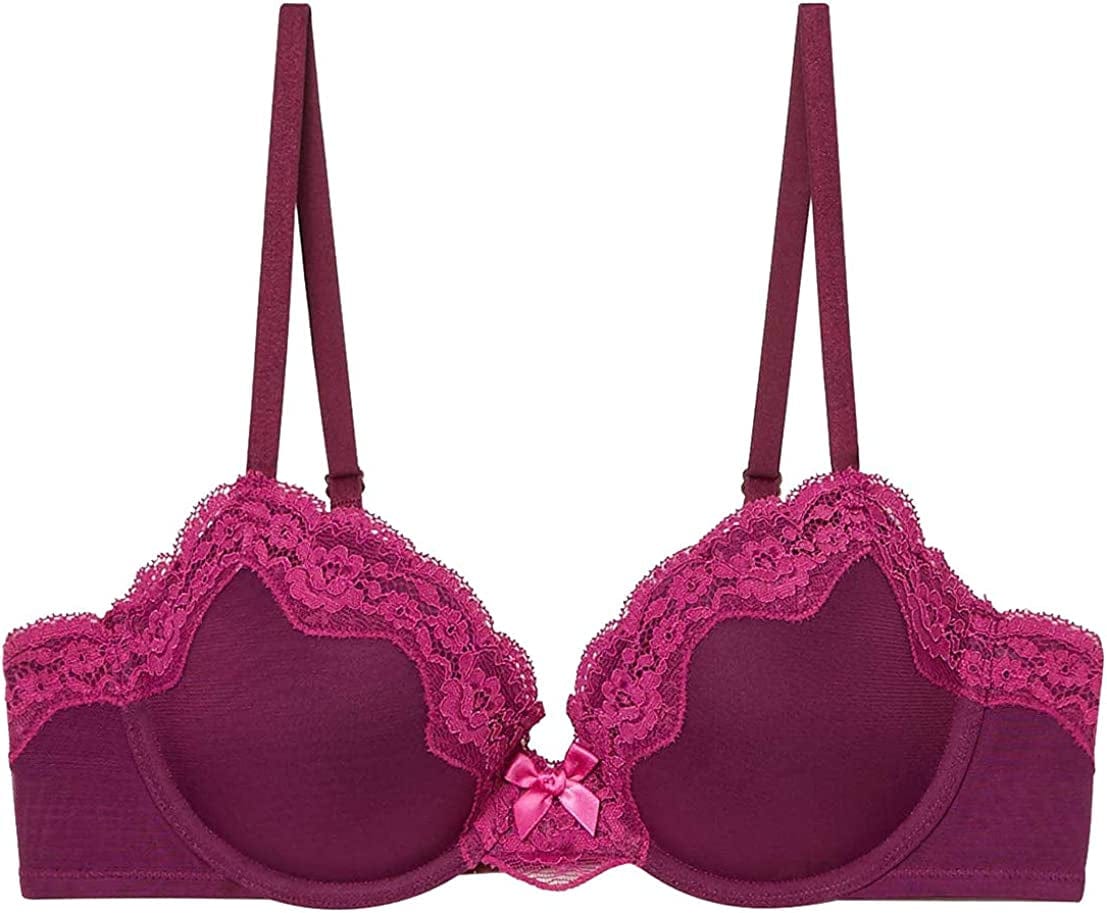 Savage X Fenty, Women'S, Missy Demi Cup Mesh T-Shirt Bra Dark Purple / 36A