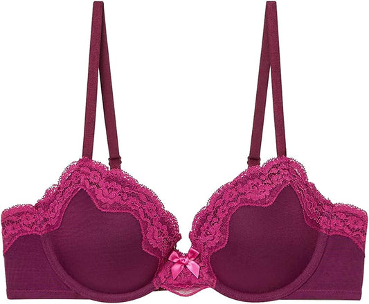 Savage X Fenty, Women'S, Missy Demi Cup Mesh T-Shirt Bra Dark Purple / 36A