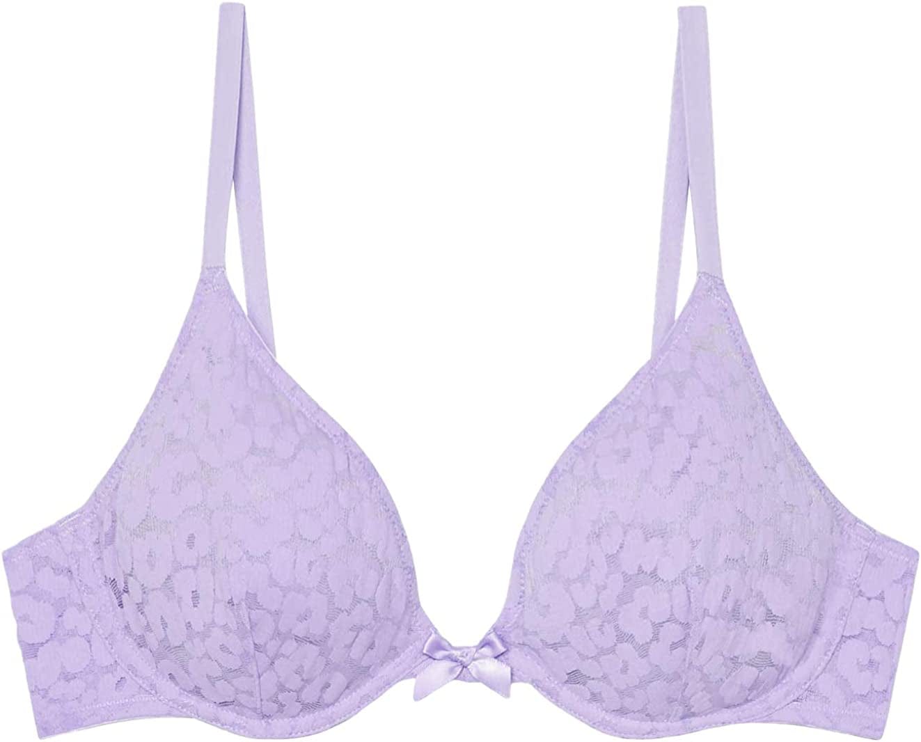 Savage X Women'S Reg Unlined Leopard Lace Bra Purple Lavender / 38B