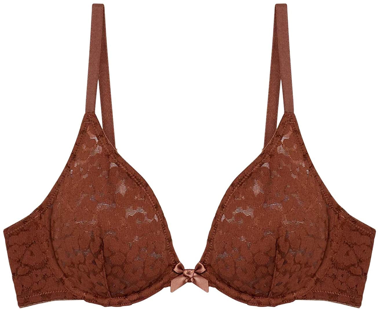 Savage X Women'S Reg Unlined Leopard Lace Bra Brown Sugar Nude / 36B