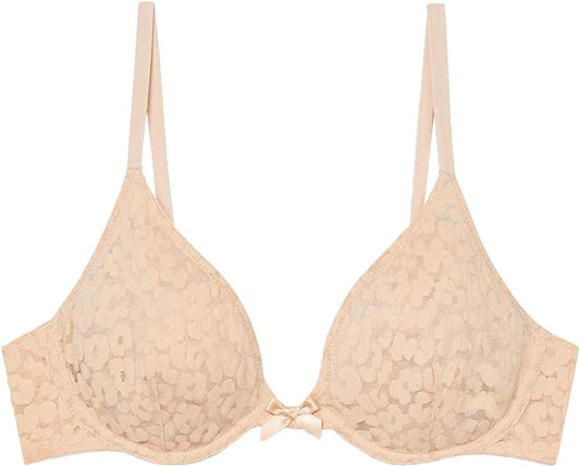 Savage X Women'S Reg Unlined Leopard Lace Bra Honey Nude / 34C