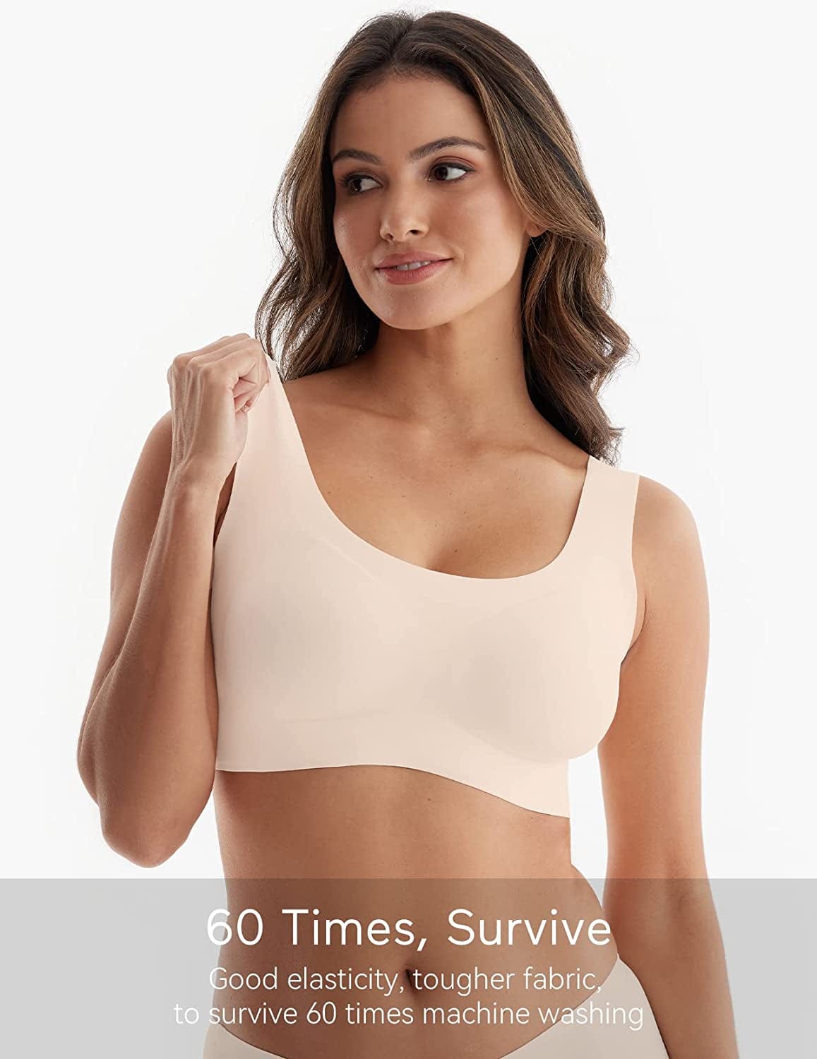 Seamless Bra for Women Ultra Comfort Wireless Support Bra Sleep Daily Invisible Bralette with Removable Pad