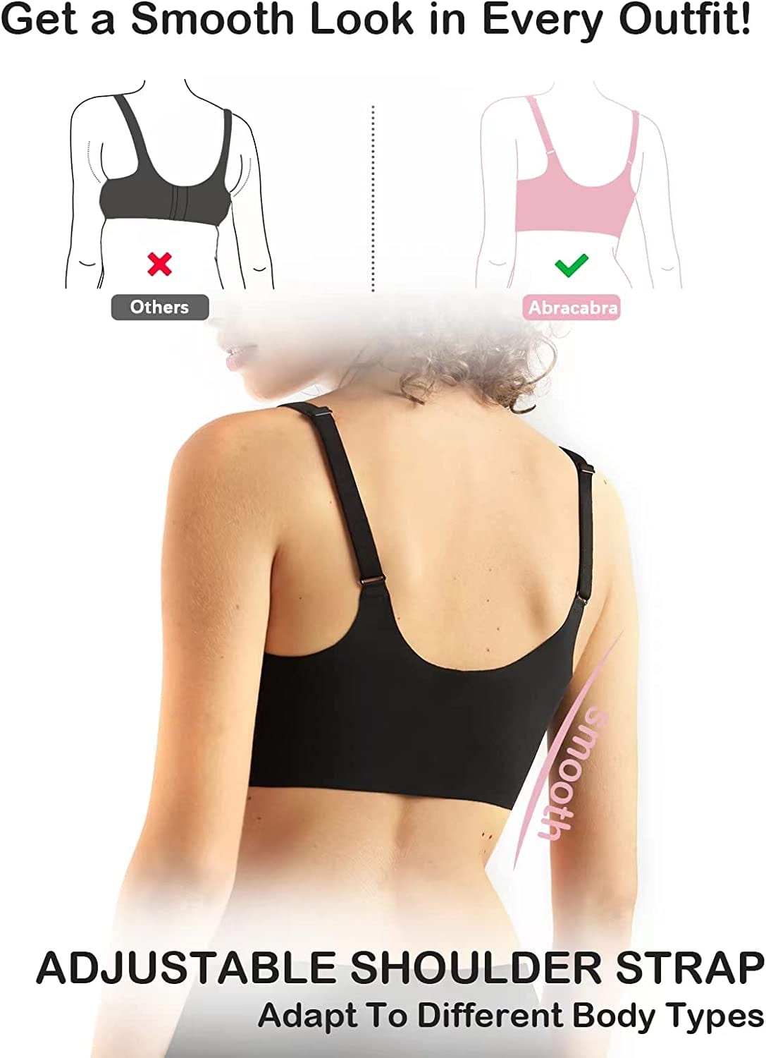 Seamless Bra,Wireless Comfort Support Everyday Bra,Smoothing Invisible Bralette for Women,Fixed Pad,Softest Bra