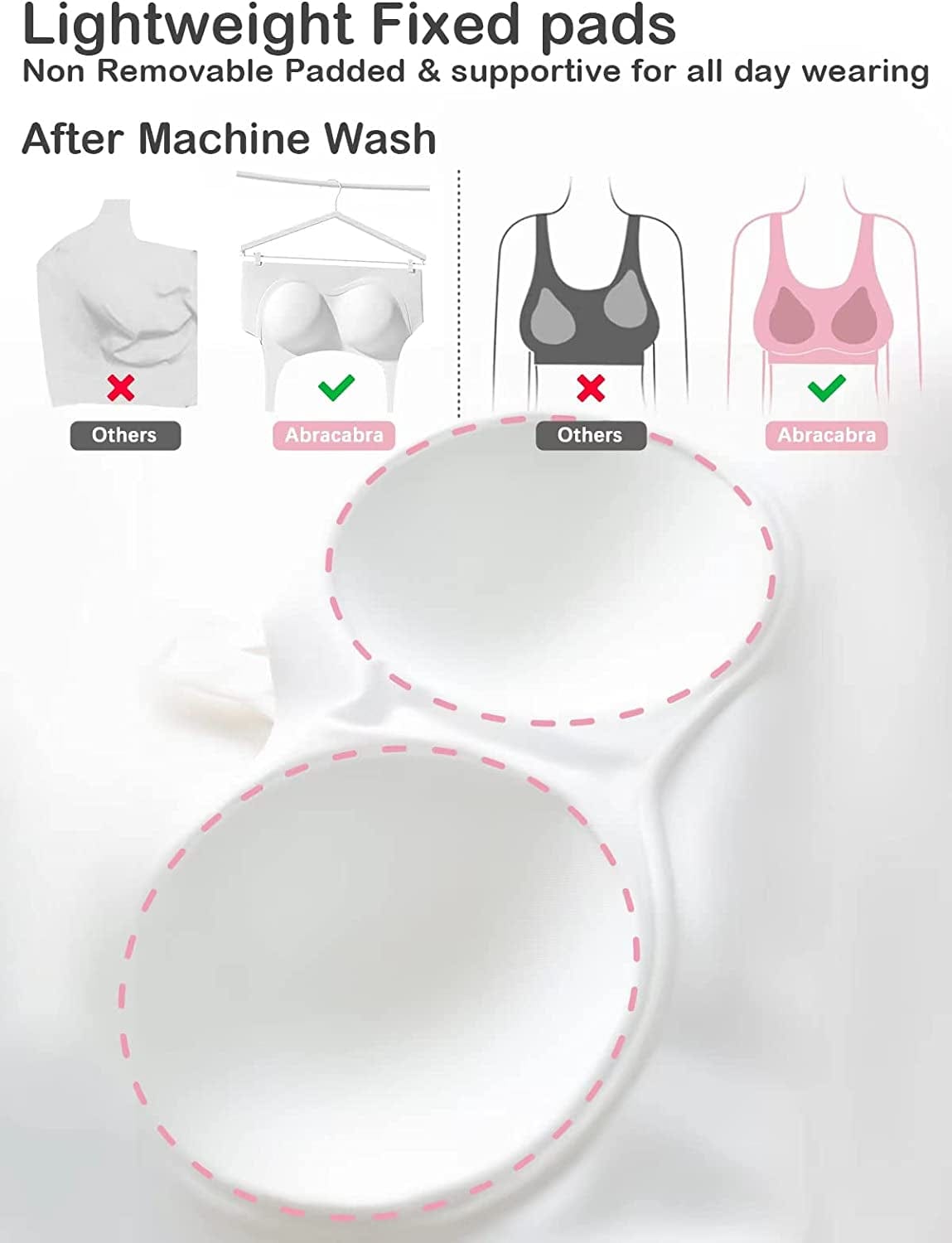 Seamless Bra,Wireless Comfort Support Everyday Bra,Smoothing Invisible Bralette for Women,Fixed Pad,Softest Bra