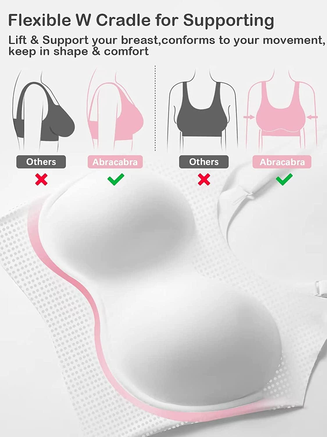 Seamless Bra,Wireless Comfort Support Everyday Bra,Smoothing Invisible Bralette for Women,Fixed Pad,Softest Bra