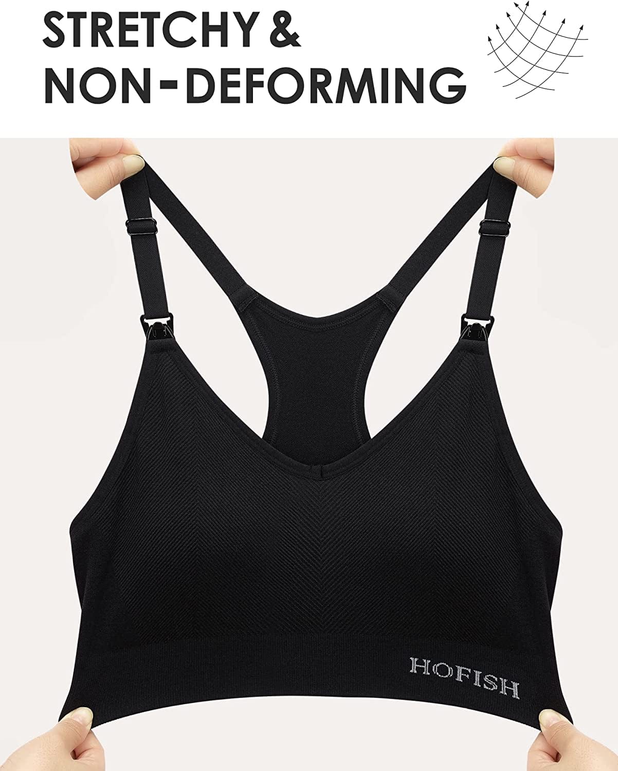Seamless Support Nursing Bra Medium Impact Maternity Nursing Sports Bras Breastfeeding Bra for Pregnancy Postpartum