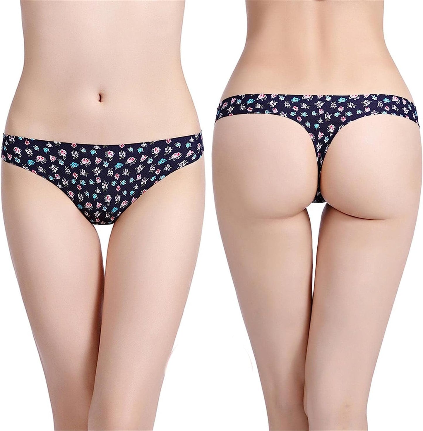 Seamless Thongs for Women, Ladies No Show Thong Underwear for Women Comfy Breathable Microfiber Thong Panties XS-L