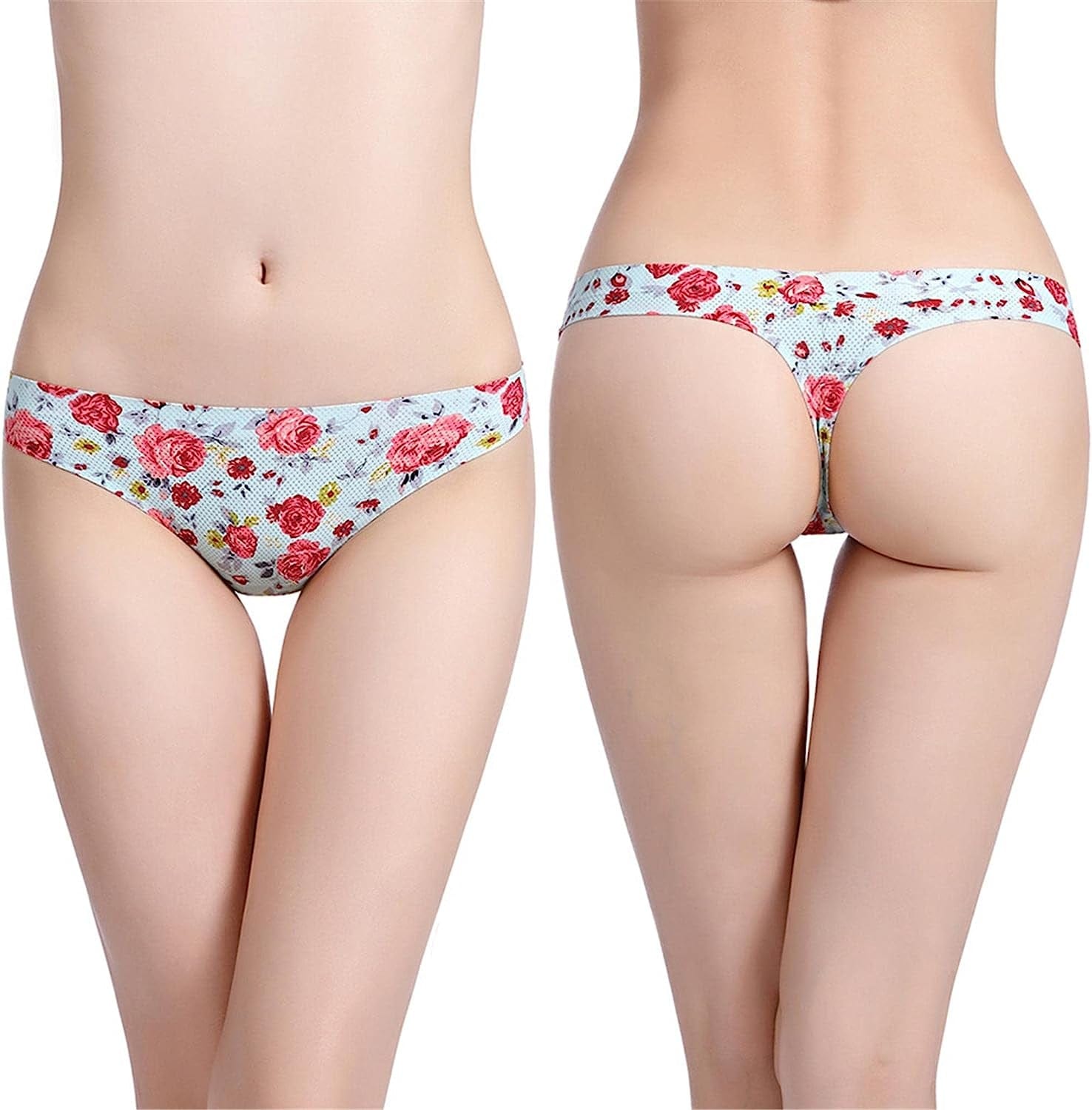 Seamless Thongs for Women, Ladies No Show Thong Underwear for Women Comfy Breathable Microfiber Thong Panties XS-L