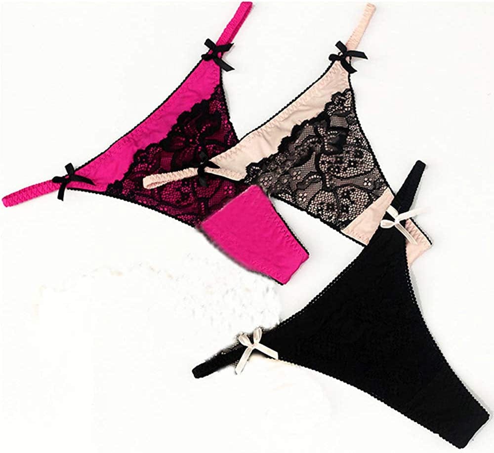 Seamless Thongs for Women No Show Thong Underwear Print T-Back Low Rise Invisible Breathable 5 Pack