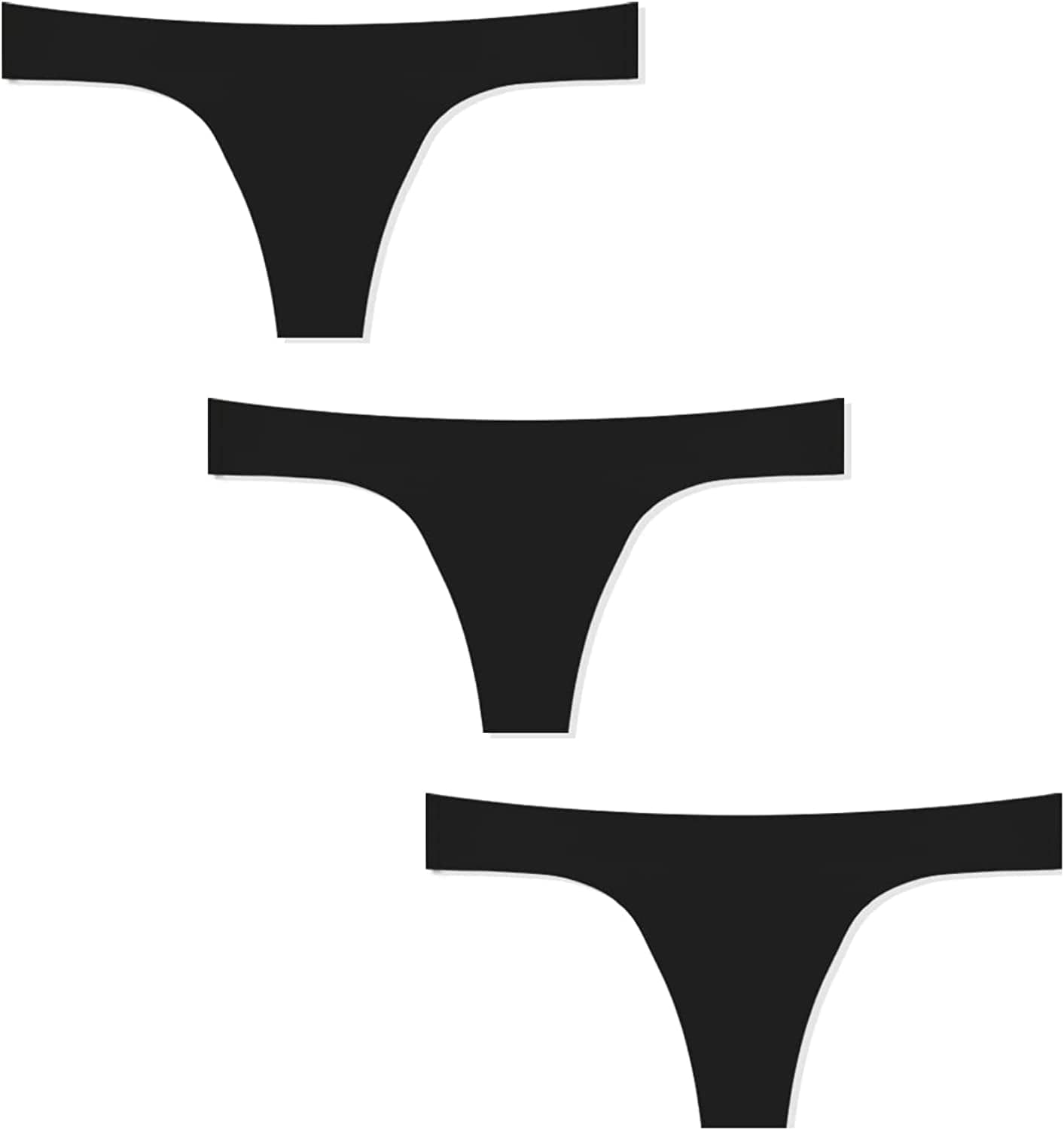 Seamless Thongs for Women No Show Thong Underwear Women Low Rise Sexy Panties 3-6 Pack