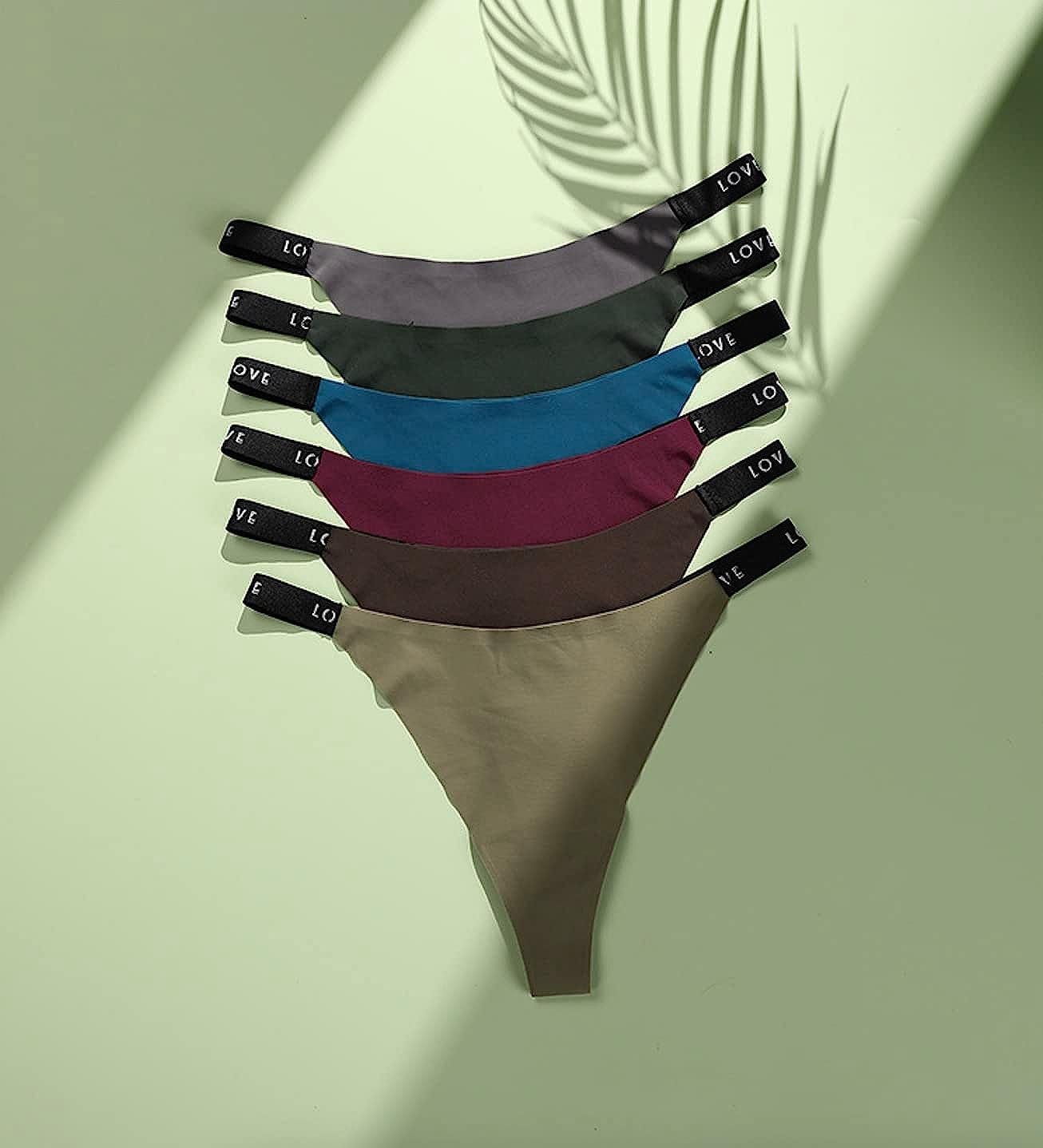 Seamless Thongs for Women Pack,High Waisted G String Thongs for Women,Cotton Thongs for Women Sexy 3-6 Pack Set