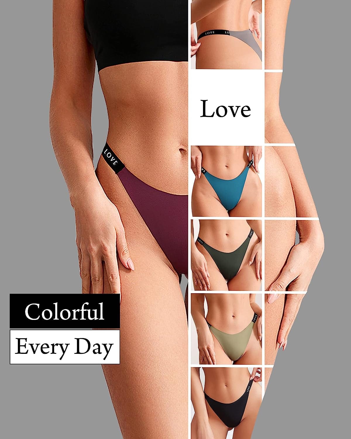 Seamless Thongs for Women Pack,High Waisted G String Thongs for Women,Cotton Thongs for Women Sexy 3-6 Pack Set