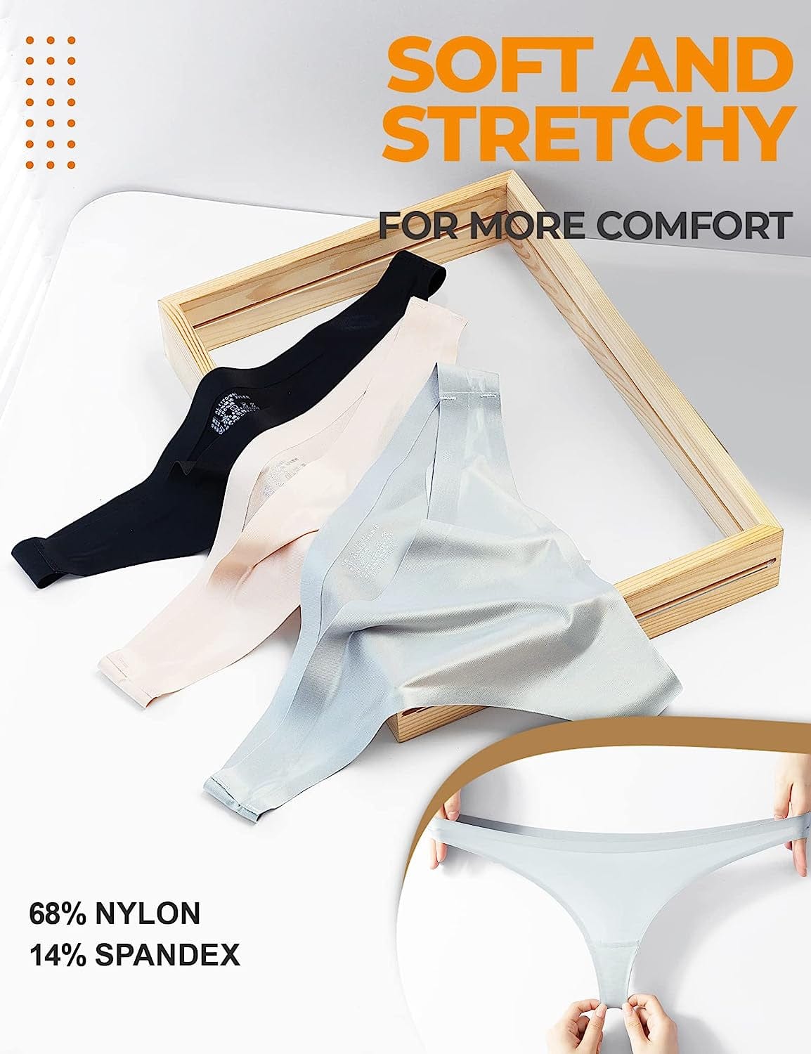 Seamless Thongs for Women Pack Thong Underwear Women Silk No Show Thongs for Women Satin Thong Panties for Women